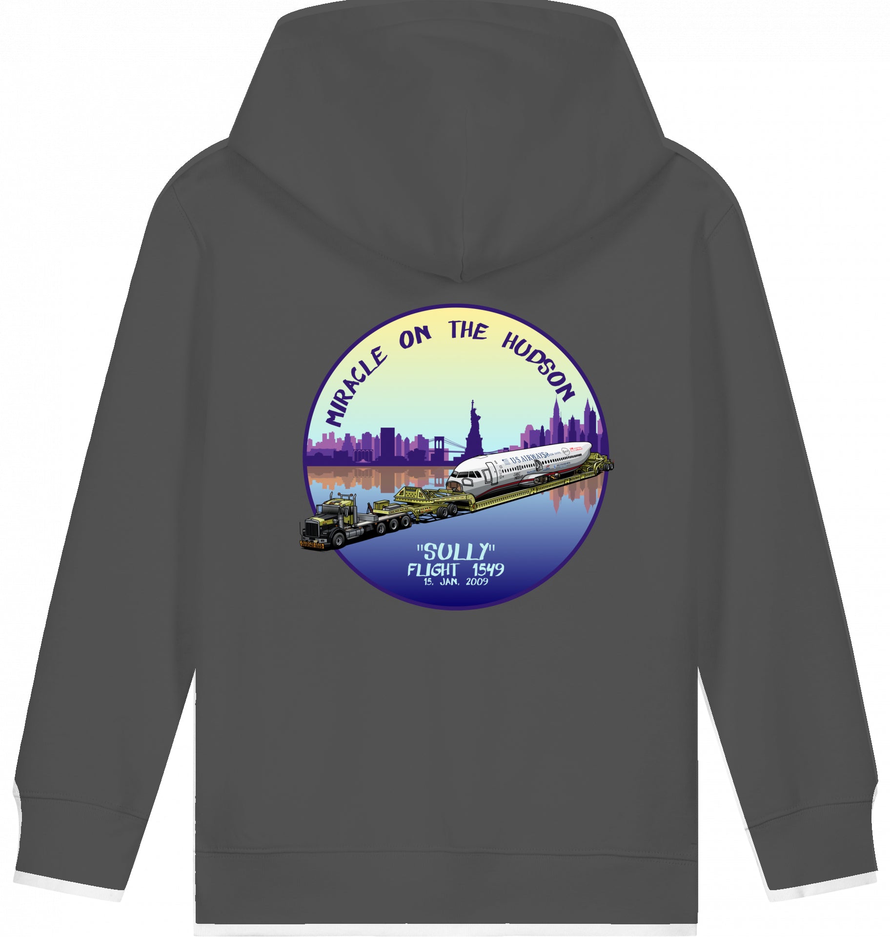Aviation Kids Flugzeug Hoodie "Sullenberger - Miracle on the Hudson" für Piloten, Crews, Kinder & Planespotter made by SUPERSONIC aero 4U