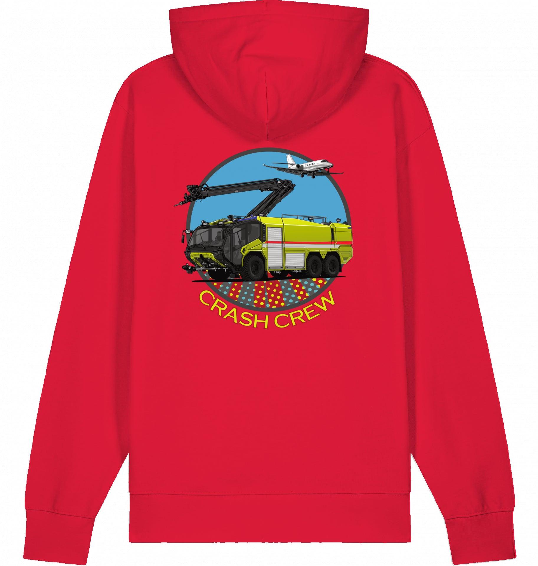 Aviation Airport Fire Rescue ARFF Crash Crew Hoodie Red für Piloten, Crews, Kinder & Planespotter made by SUPERSONIC aero 4U