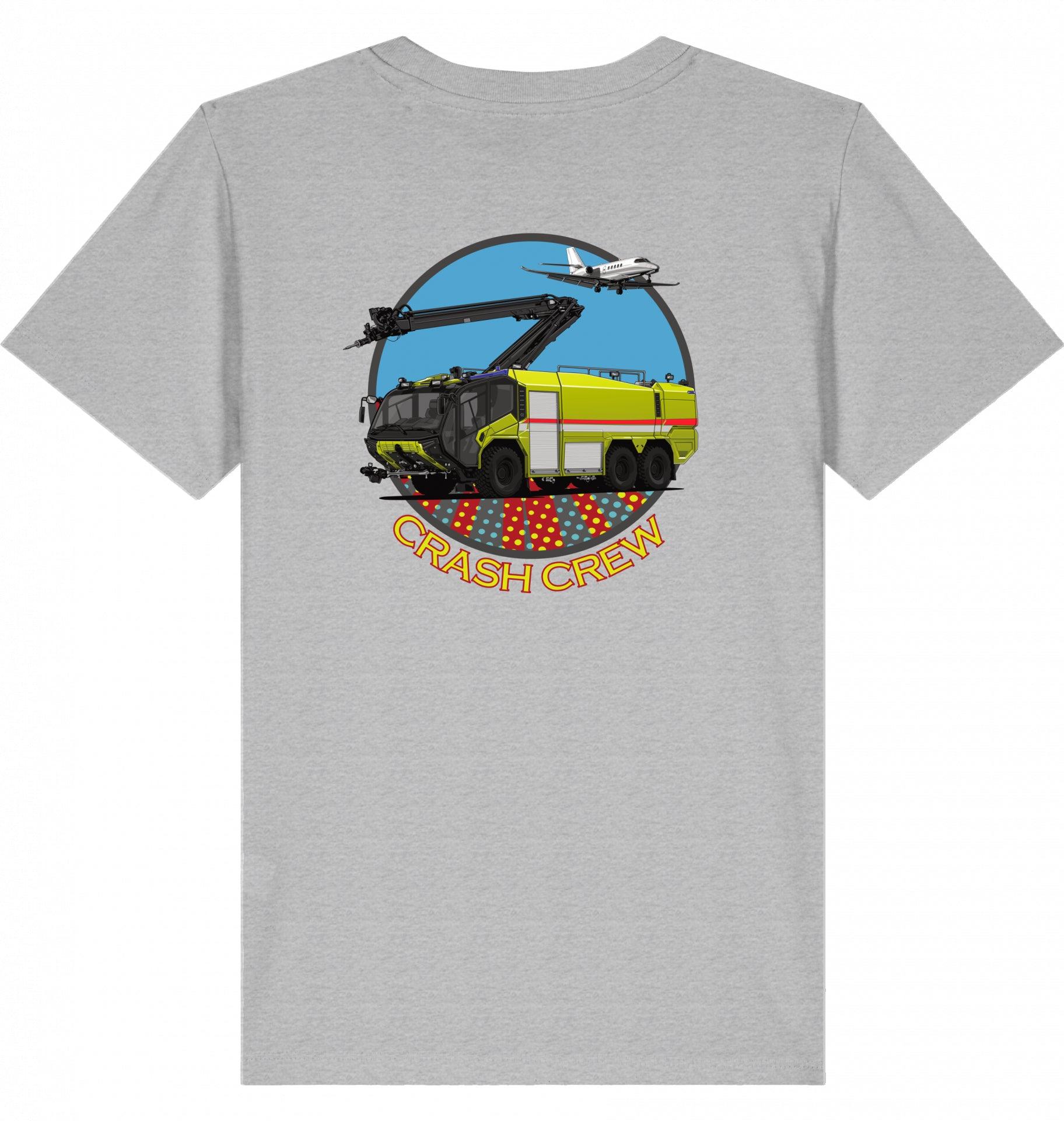 Aviation Kids Aviation T-Shirt "Airport Rescue Fire Fighting ARFF" 2.0 Heather Grey für Piloten, Crews, Kinder & Planespotter made by SUPERSONIC aero 4U