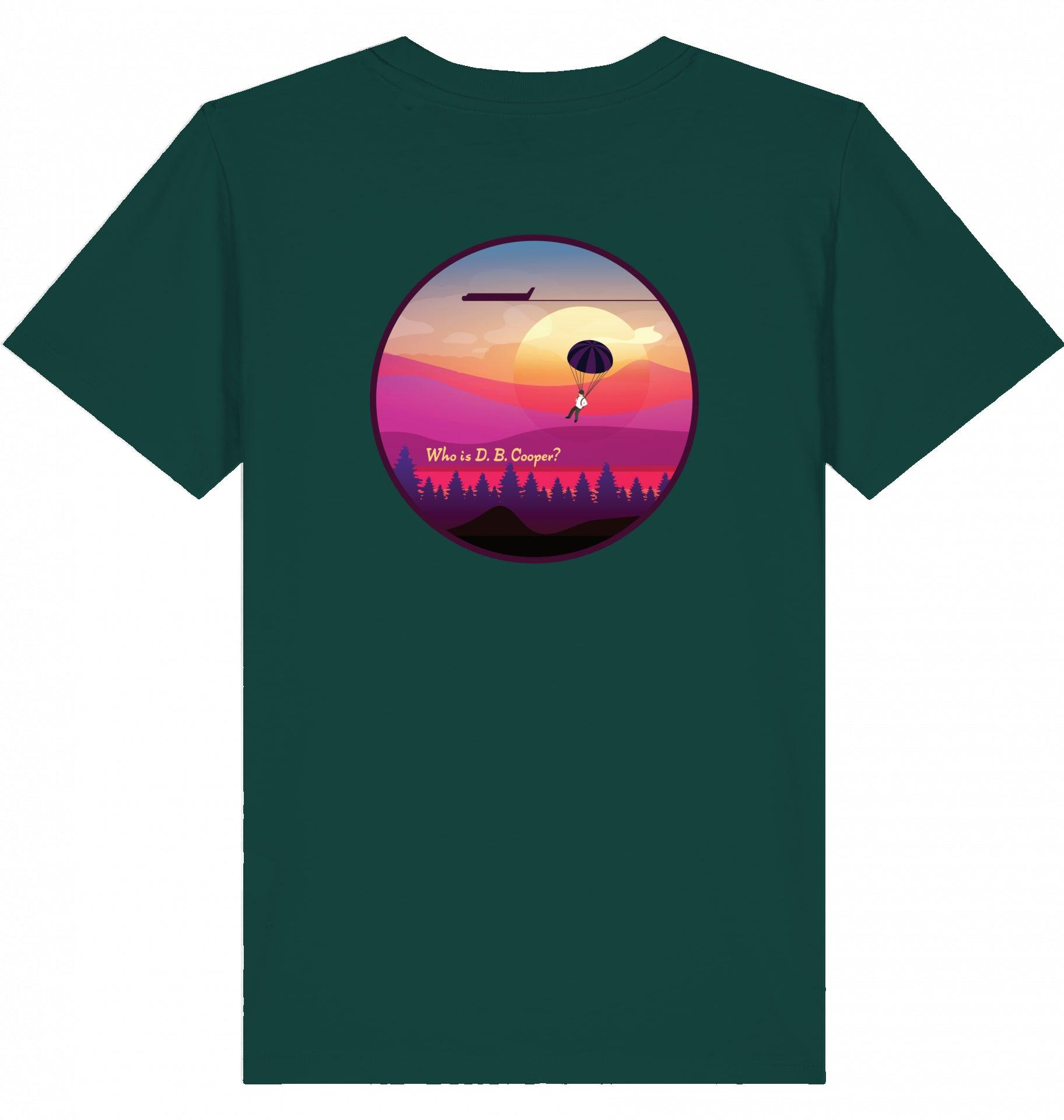 Aviation Kids Aviation T-Shirt "Who is D.B. Cooper?" 2.0 Glazed Green für Piloten, Crews, Kinder & Planespotter made by SUPERSONIC aero 4U