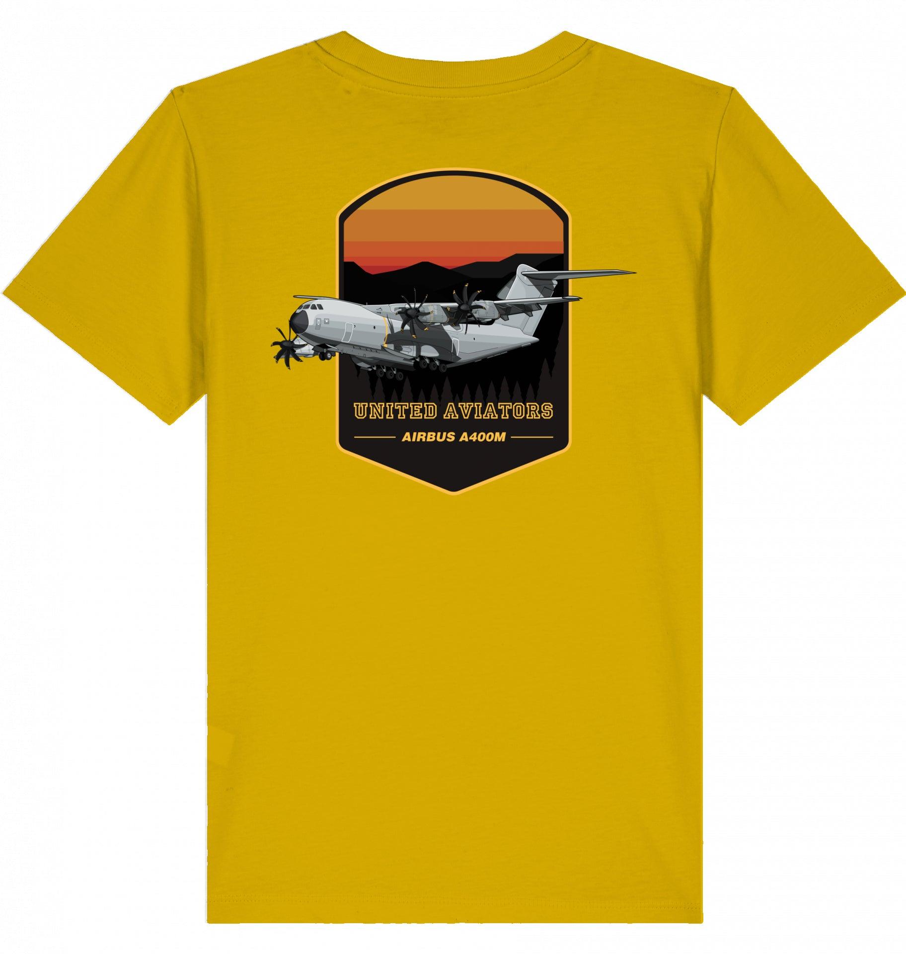 Aviation Kids Aviation T-Shirt United Aviators Airbus A400M Flugzeug2.0 Ochre für Piloten, Crews, Kinder & Planespotter made by SUPERSONIC aero 4U