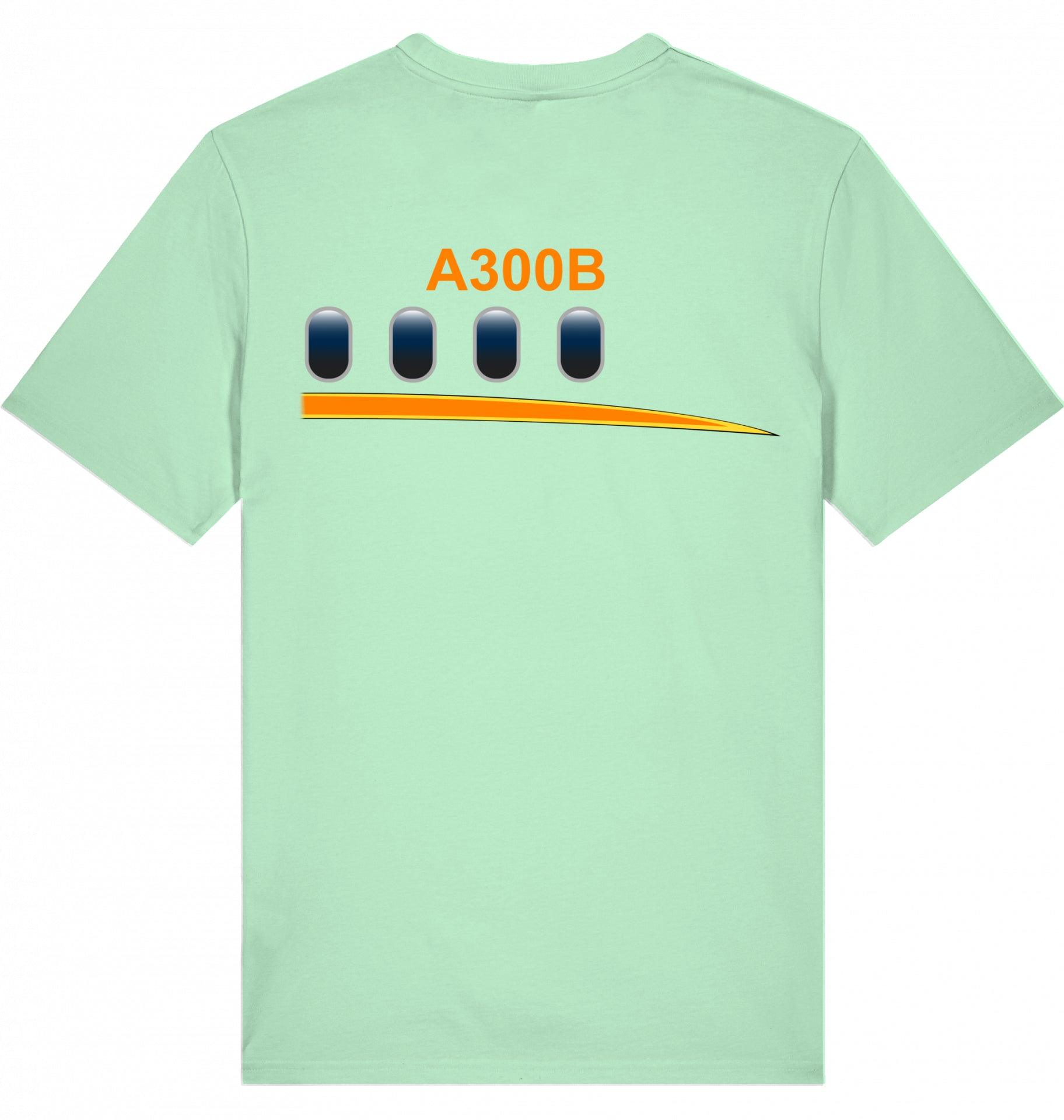 Aviation Flugzeug T-Shirt Airbus A300B Retro 50 Jahre Erstflug Misty Jade für Piloten, Crews, Kinder & Planespotter made by SUPERSONIC aero 4U