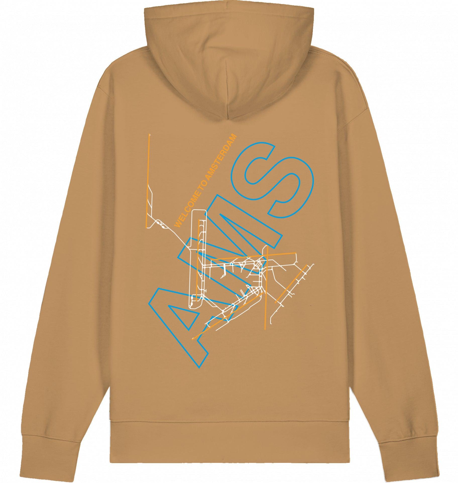Aviation Amsterdam AMS Airport Hoodie 2.0 Latte für Piloten, Crews, Kinder & Planespotter made by SUPERSONIC aero 4U