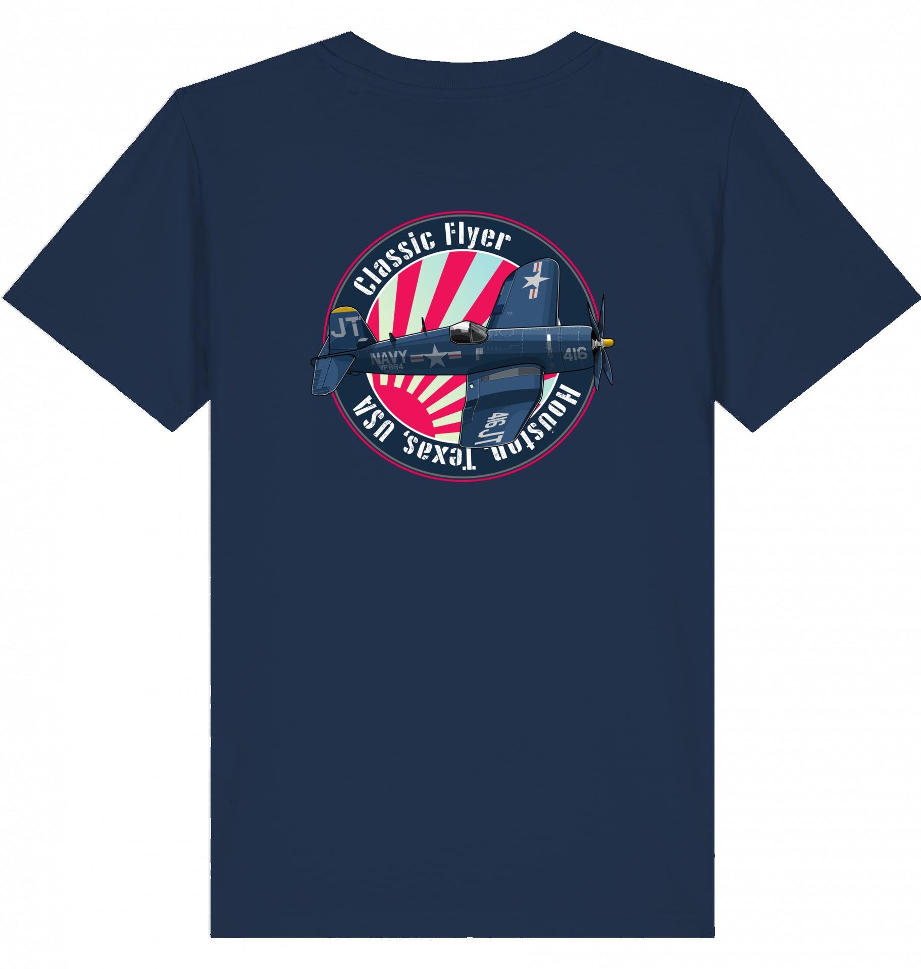 Aviation Kids Aviation T-Shirt "Classic Flyer F4U Corsair" 2.0 French Navy für Piloten, Crews, Kinder & Planespotter made by SUPERSONIC aero 4U