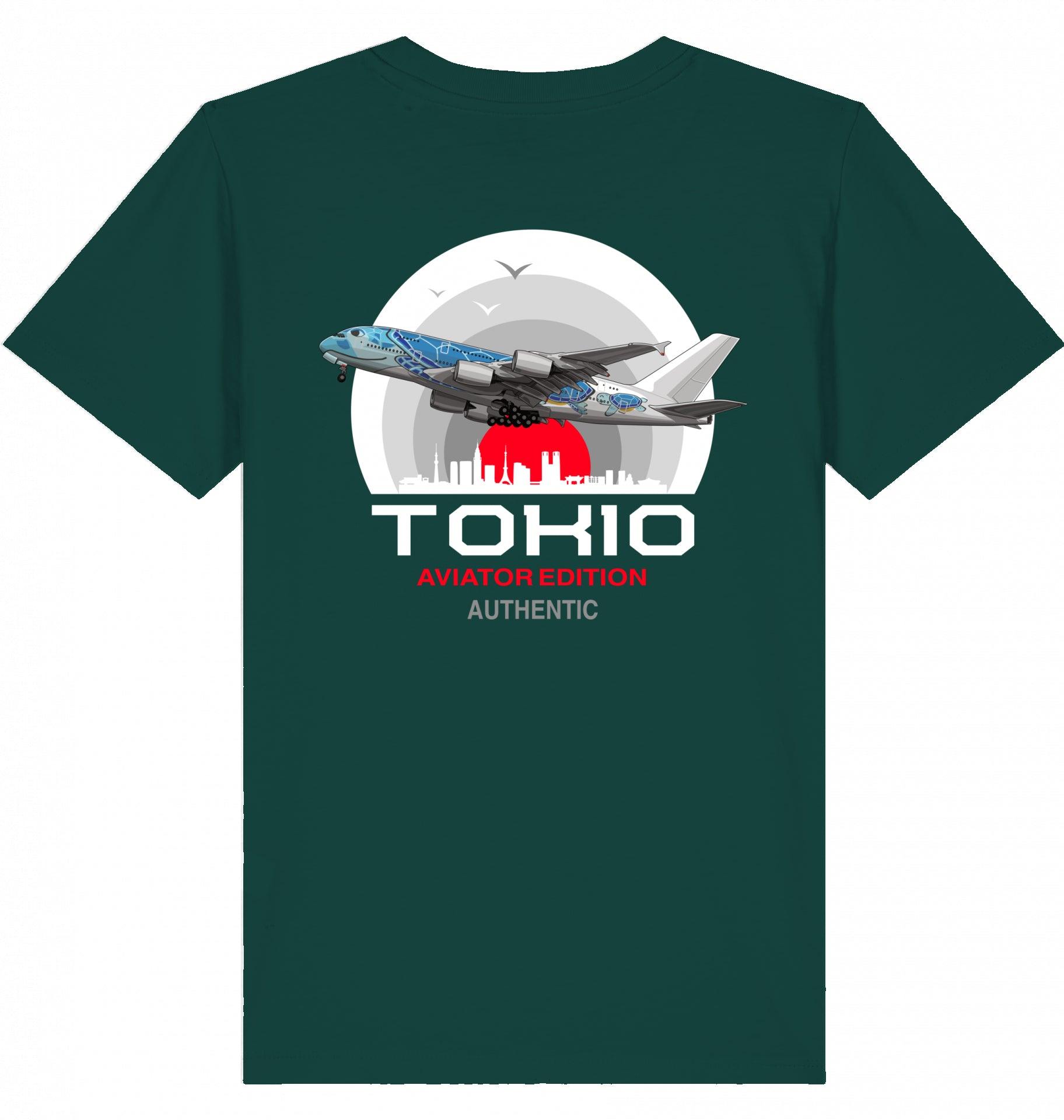 Aviation Kids Aviation T-Shirt "Aviator Tokio Summer" 2.0 Glazed Green für Piloten, Crews, Kinder & Planespotter made by SUPERSONIC aero 4U
