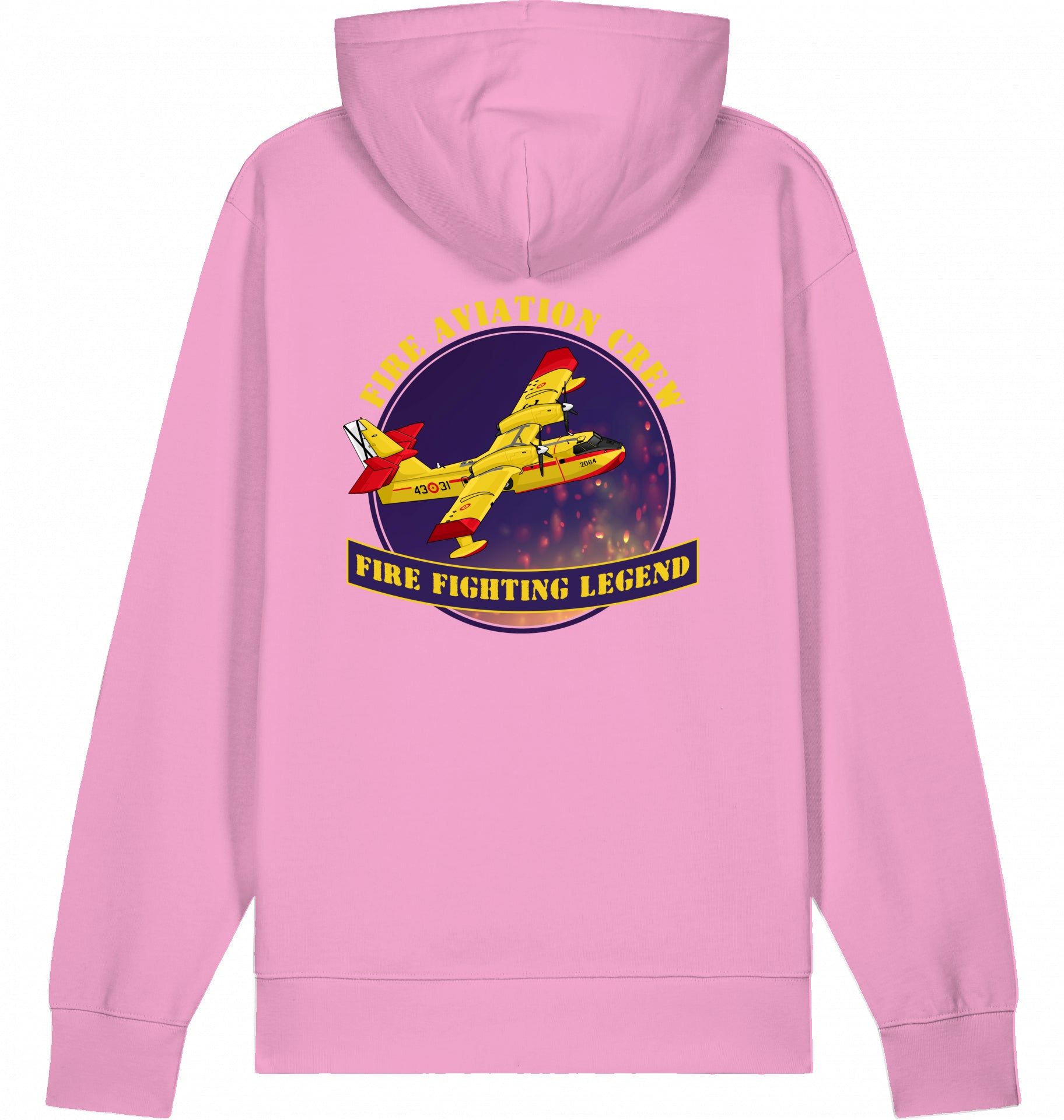 Aviation Flugzeug Hoodie CL-412 Fire Fighting Legend Bubble Pink für Piloten, Crews, Kinder & Planespotter made by SUPERSONIC aero 4U