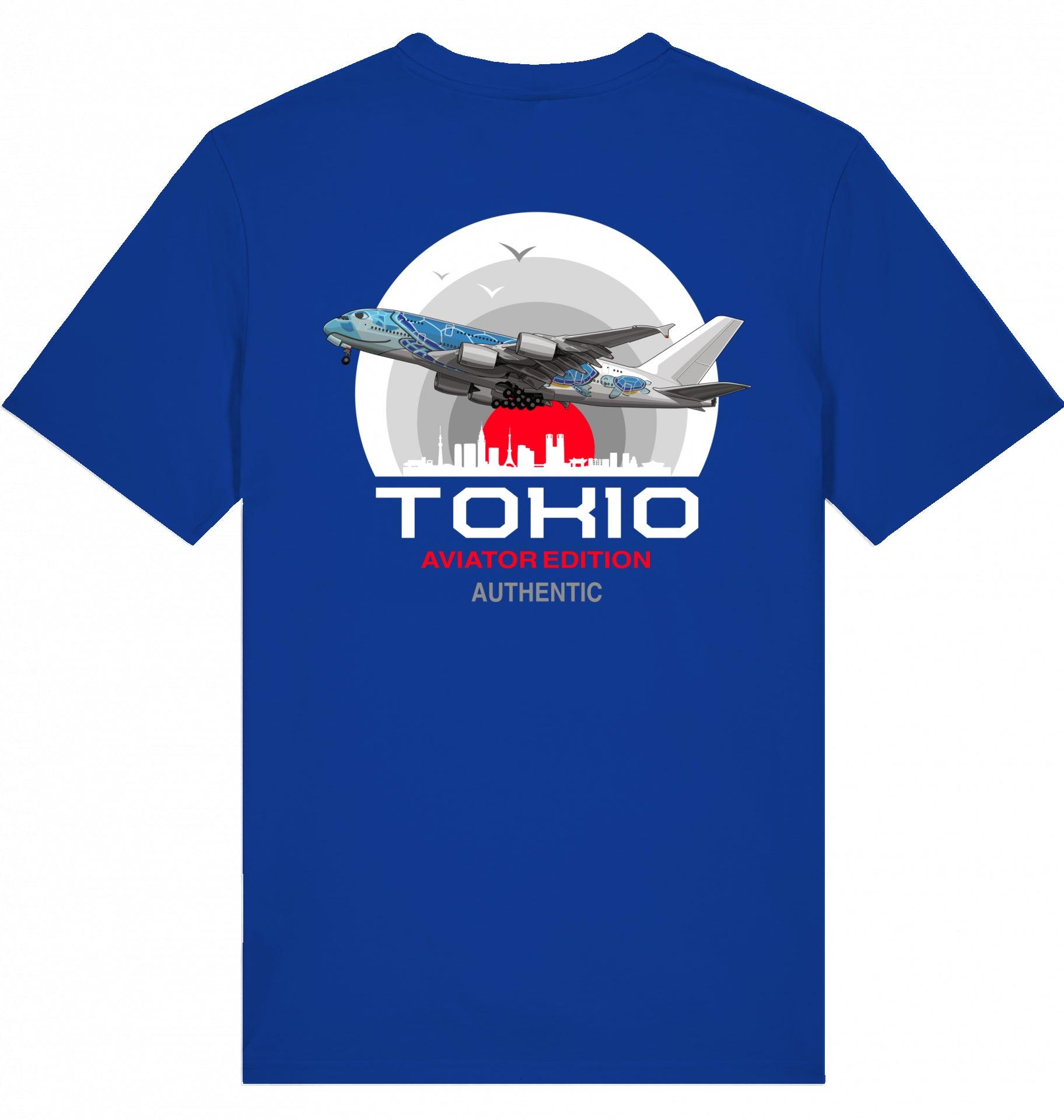 Aviation Flugzeug T-Shirt "Aviator Tokio Summer" Worker Blue für Piloten, Crews, Kinder & Planespotter made by SUPERSONIC aero 4U