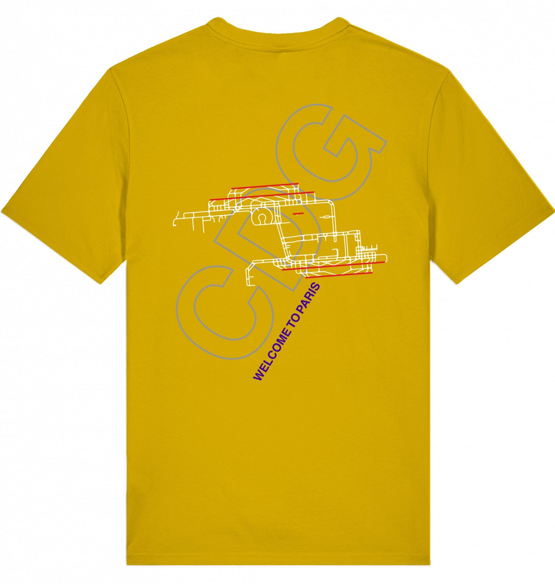 Aviation Airport T-Shirt "Paris Carles de Gaulle CDG Airportcode" Ochre für Piloten, Crews, Kinder & Planespotter made by SUPERSONIC aero 4U