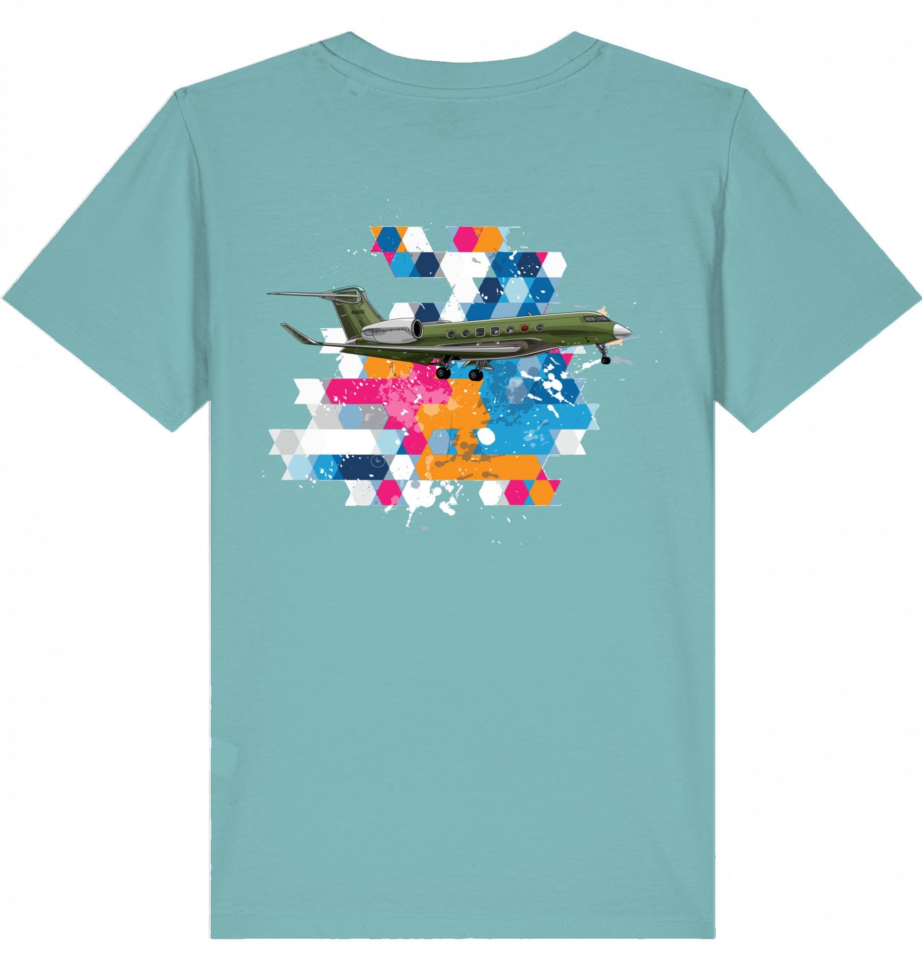 Aviation Kids Aviation T-Shirt Gulfstream G500/600 Business Jet 2.0 Teal Monstera für Piloten, Crews, Kinder & Planespotter made by SUPERSONIC aero 4U