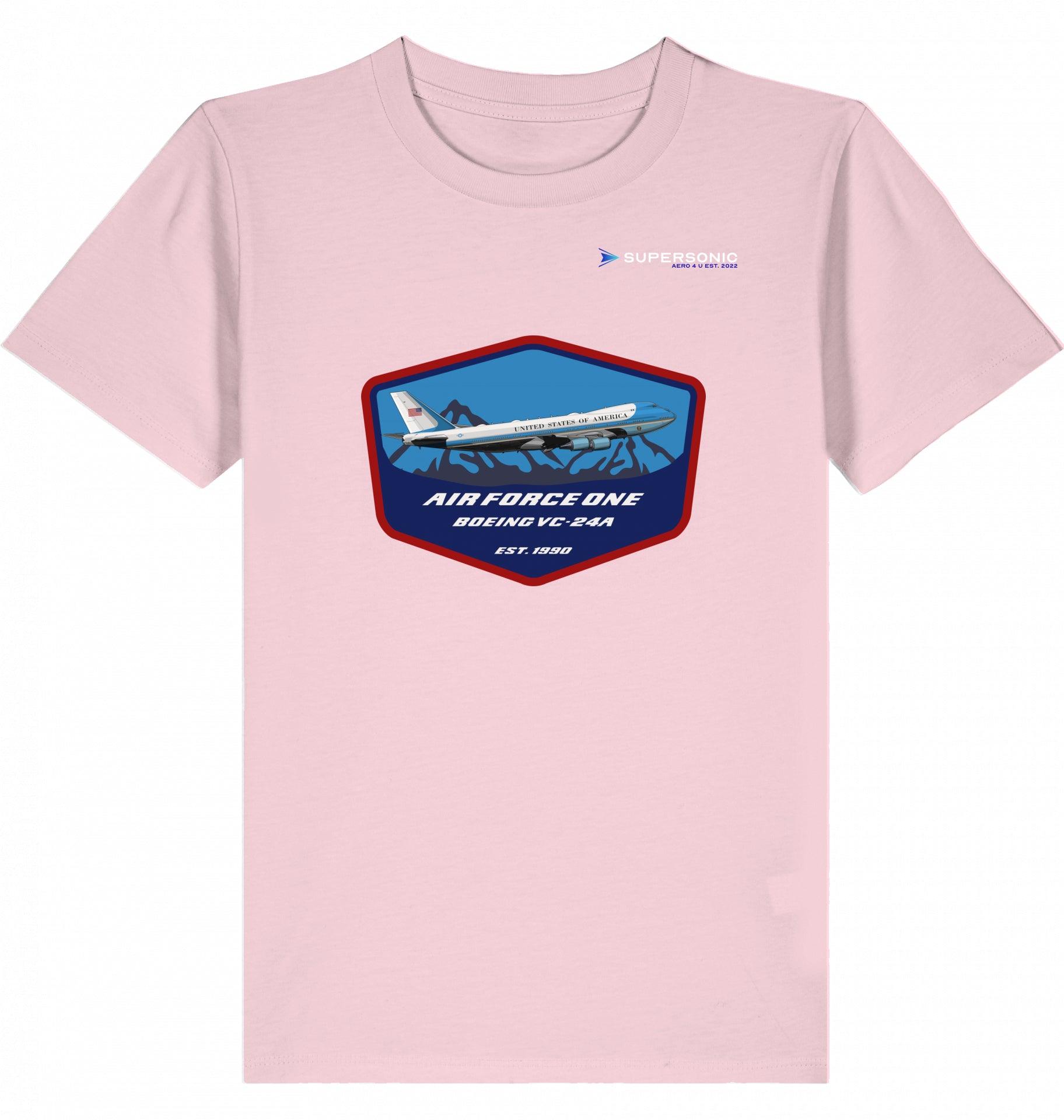 Aviation Kids Aviation T-Shirt Air Force One Boeing VC-24A Jumbo Jet 2.0 Cotton Pink für Piloten, Crews, Kinder & Planespotter made by SUPERSONIC aero 4U