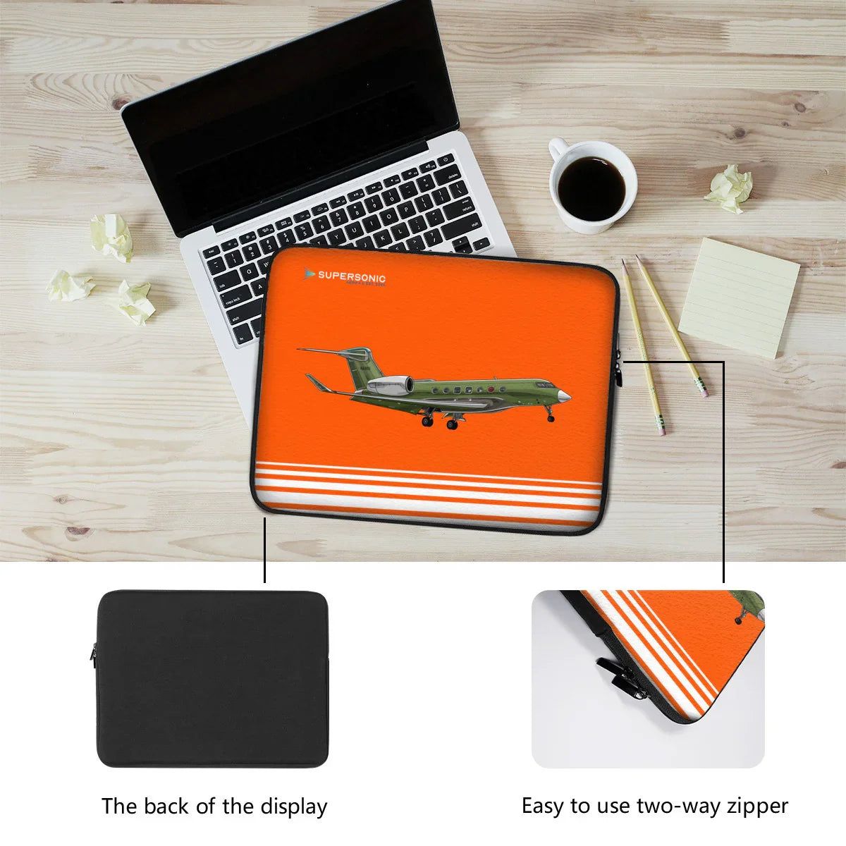 Aviation Gulfstream G500 Laptop & EFB Tasche | für Piloten & Aviators für Piloten, Crews, Kinder & Planespotter made by SUPERSONIC aero 4U