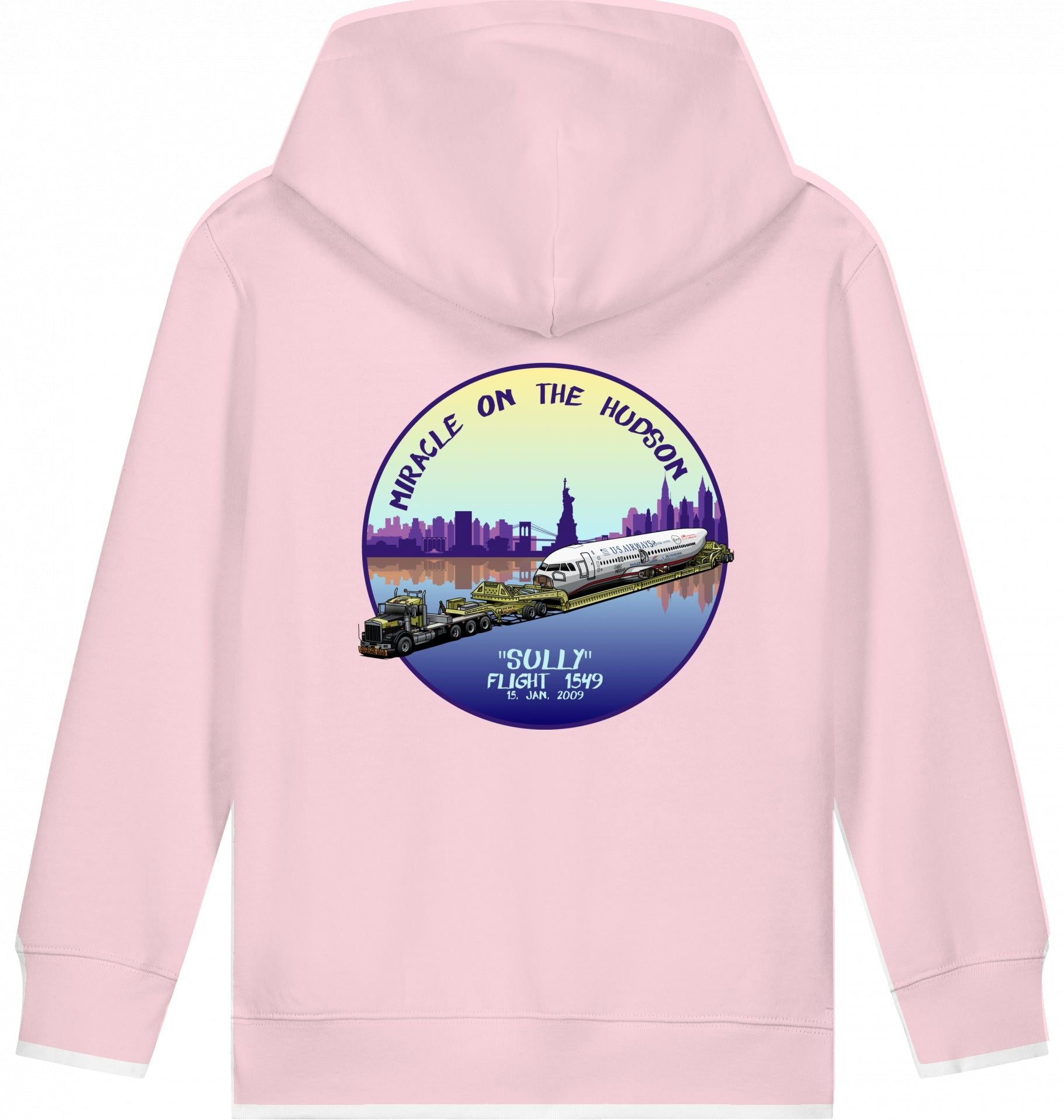Aviation Kids Flugzeug Hoodie "Sullenberger - Miracle on the Hudson" für Piloten, Crews, Kinder & Planespotter made by SUPERSONIC aero 4U