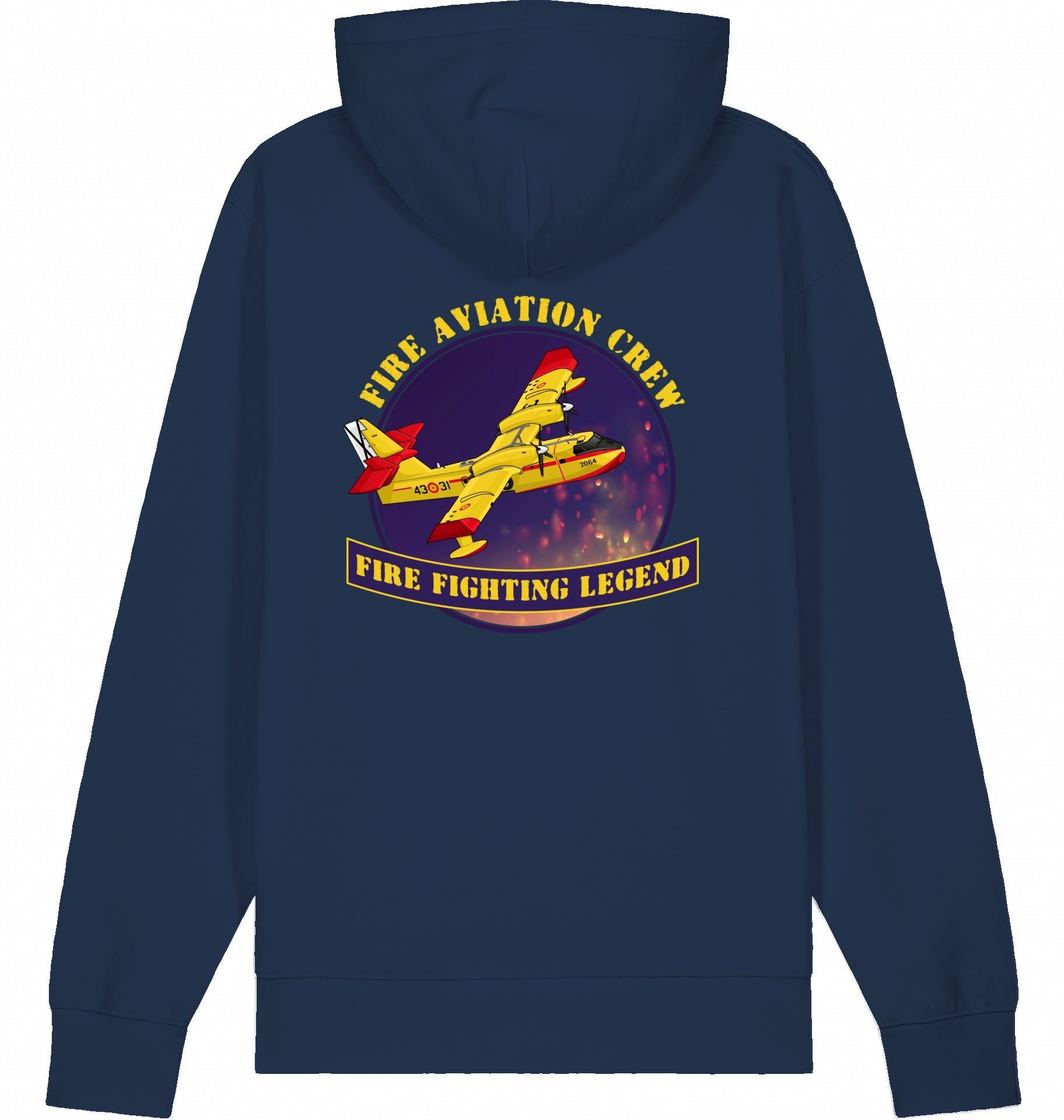 Aviation Flugzeug Hoodie CL-412 Fire Fighting Legend French Navy für Piloten, Crews, Kinder & Planespotter made by SUPERSONIC aero 4U