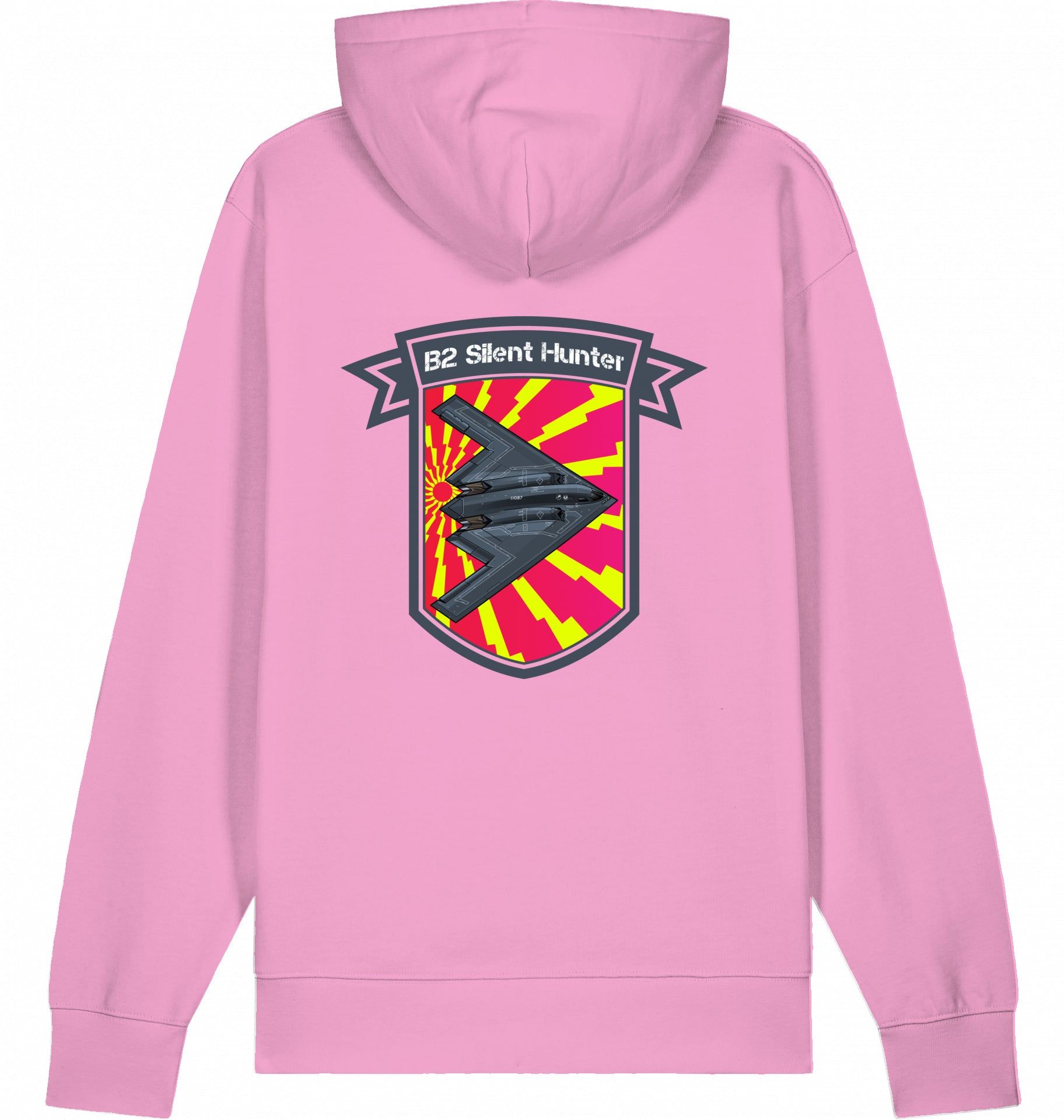 Aviation Flugzeug Hoodie Northrop B2 Spirit - Silent Hunter Bubble Pink für Piloten, Crews, Kinder & Planespotter made by SUPERSONIC aero 4U