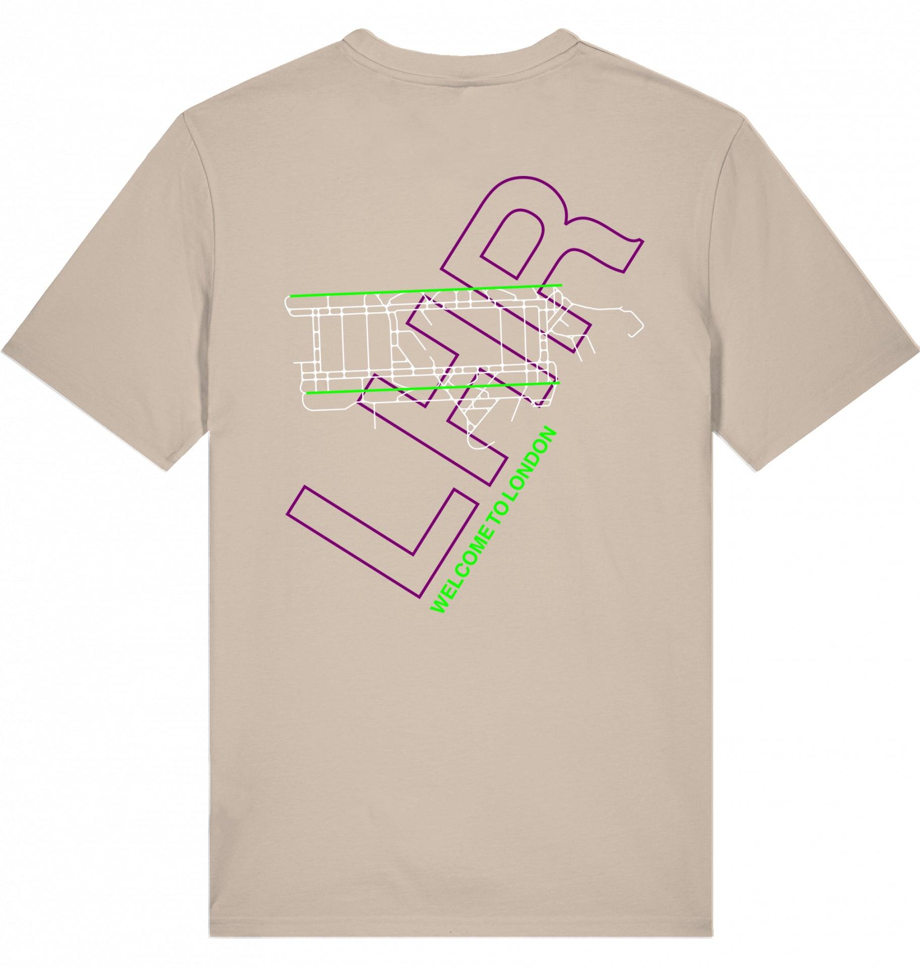 Aviation Airport T-Shirt "London Heathrow LHR Airportcode" Desert Dust für Piloten, Crews, Kinder & Planespotter made by SUPERSONIC aero 4U