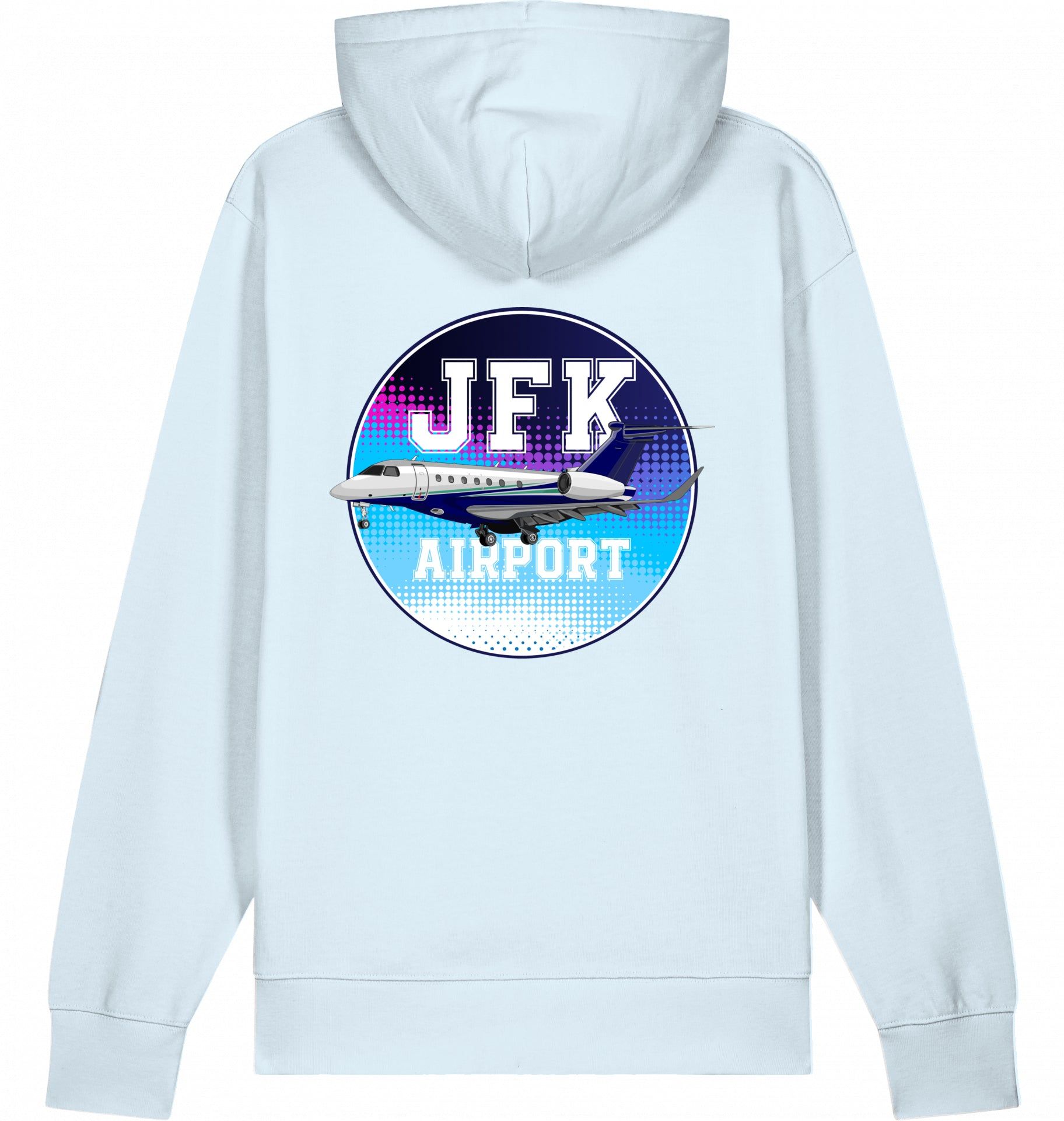 Aviation Flugzeug Hoodie Embraer Praetor 600 JFK Blue Ice für Piloten, Crews, Kinder & Planespotter made by SUPERSONIC aero 4U