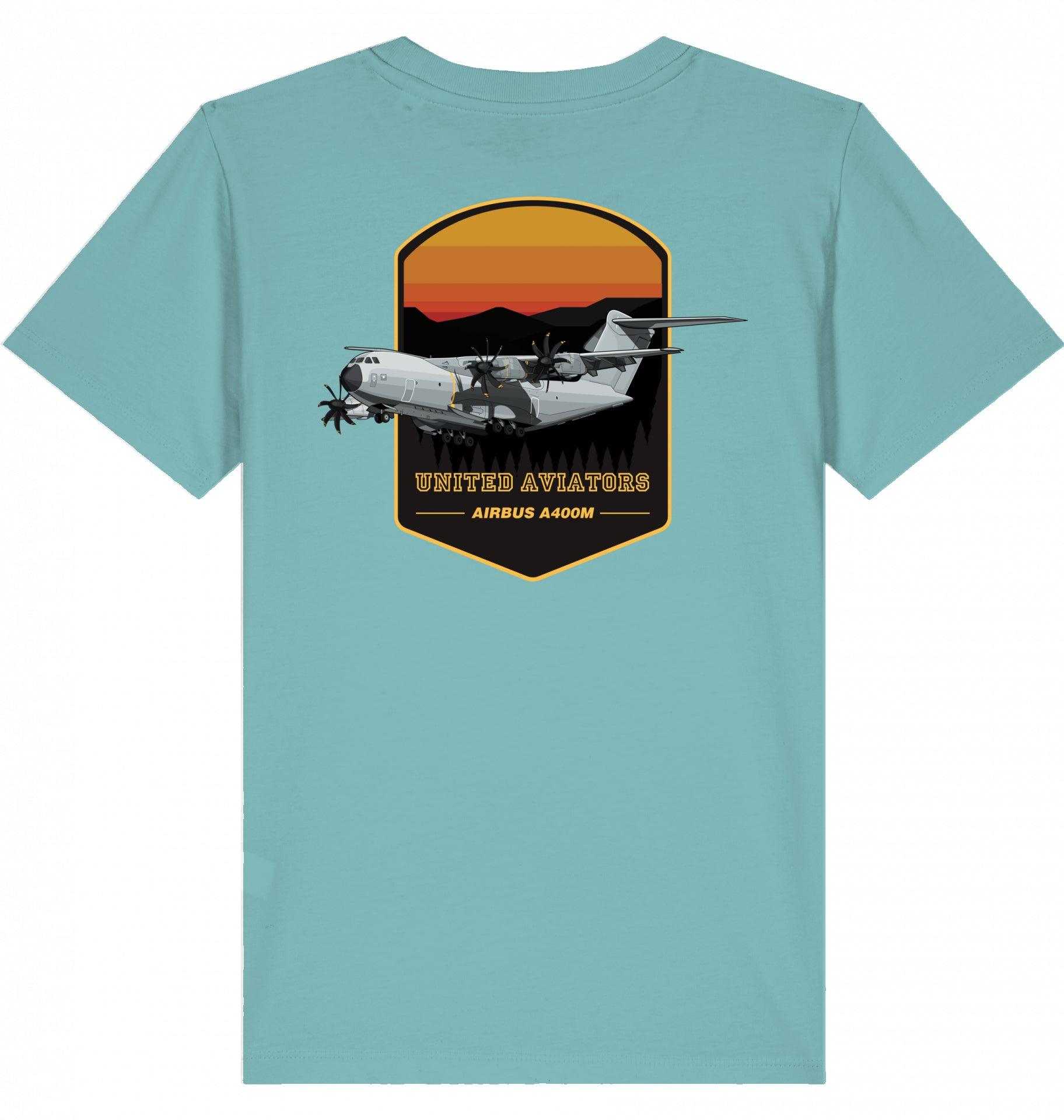Aviation Kids Aviation T-Shirt United Aviators Airbus A400M Flugzeug2.0 Teal Monstera für Piloten, Crews, Kinder & Planespotter made by SUPERSONIC aero 4U