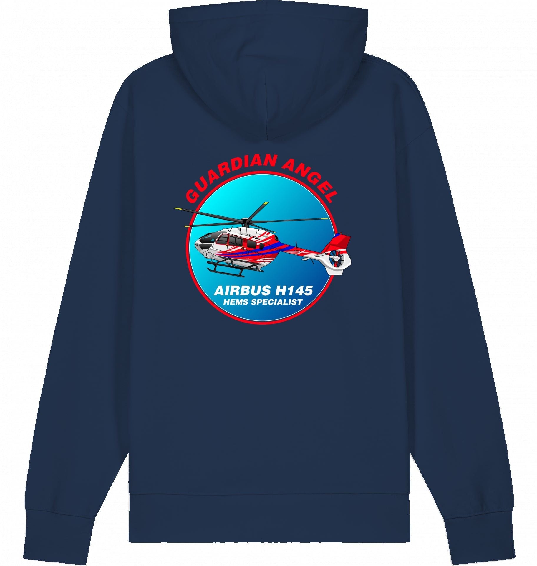 Aviation Helicopter Hoodie Airbus H145 Guardian Angel für Piloten, Crews, Kinder & Planespotter made by SUPERSONIC aero 4U