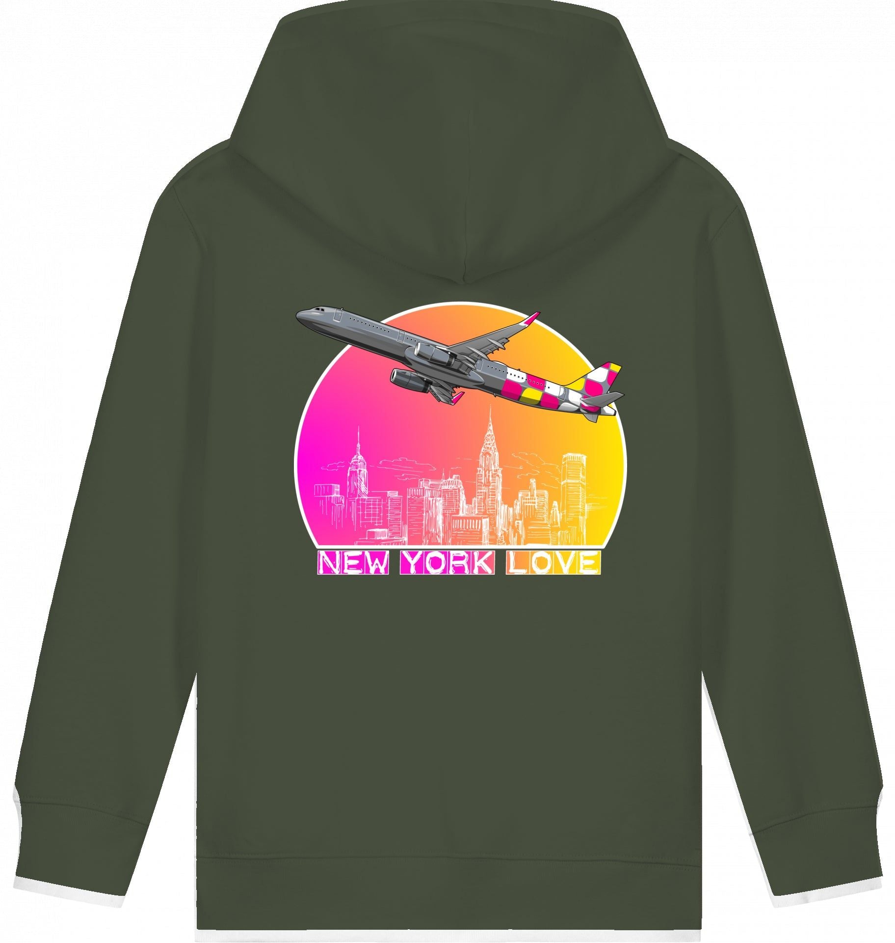 Aviation Kids Flugzeug Hoodie Airbus A321 New York für Piloten, Crews, Kinder & Planespotter made by SUPERSONIC aero 4U