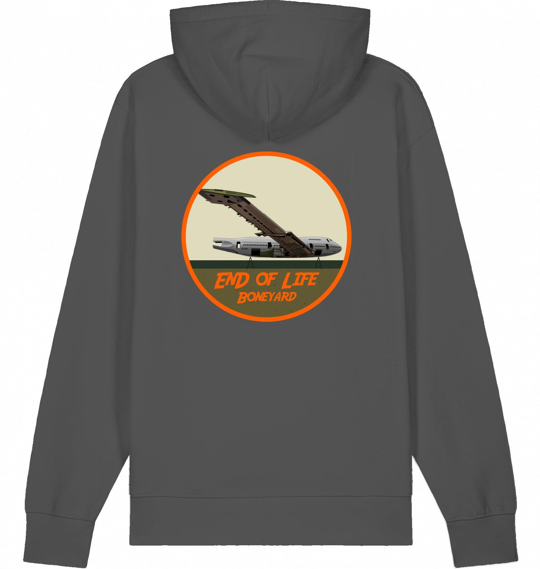 Aviation Flugzeug Hoodie Boeing 747 Jumbojet Boneyard Anthracite für Piloten, Crews, Kinder & Planespotter made by SUPERSONIC aero 4U