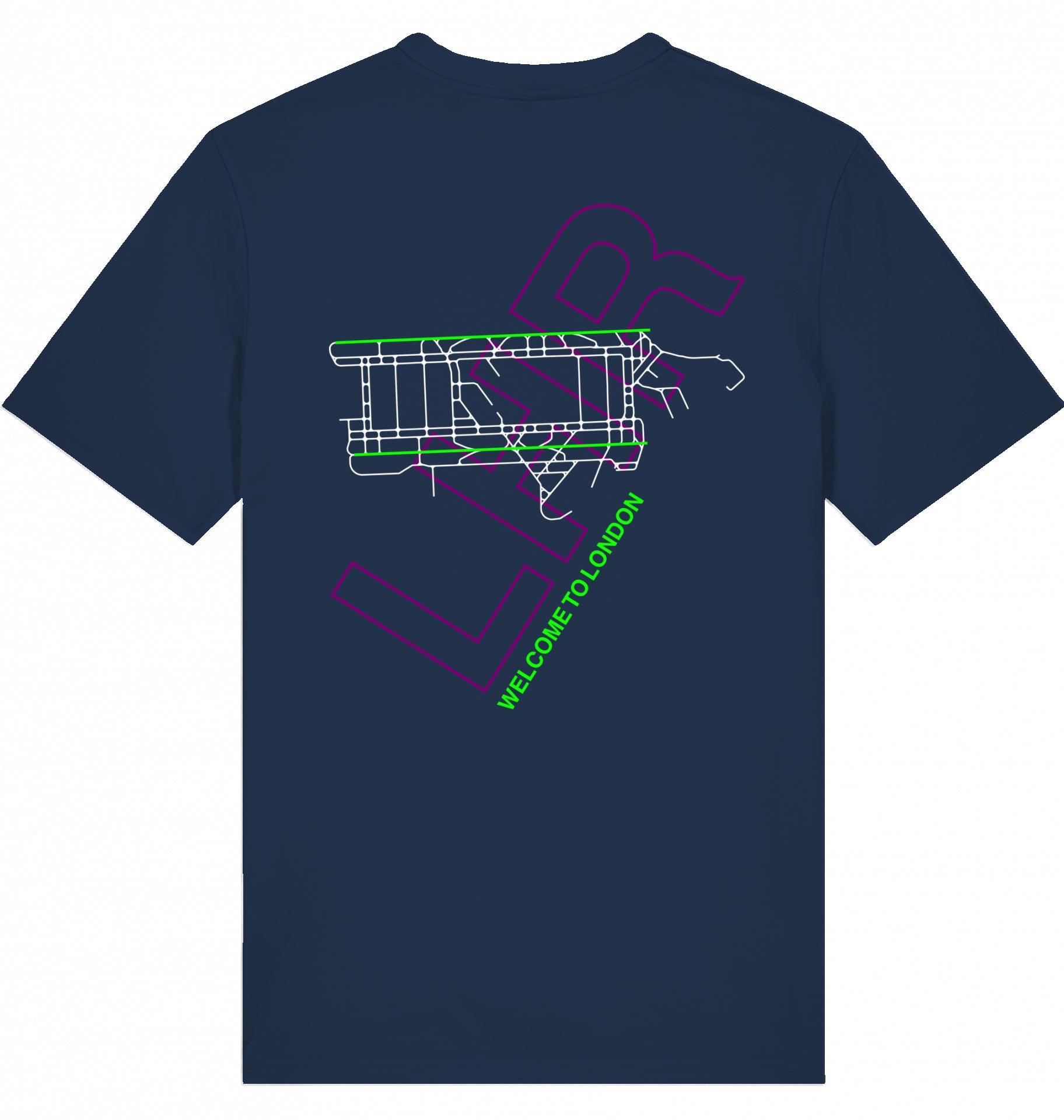 Aviation Airport T-Shirt "London Heathrow LHR Airportcode" French Navy für Piloten, Crews, Kinder & Planespotter made by SUPERSONIC aero 4U