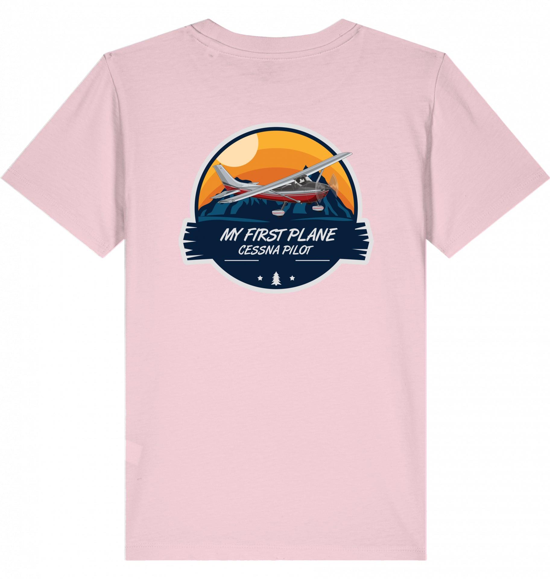 Aviation Kids Aviation T-Shirt "My first Plane Cessna C172" 2.0 Cotton Pink für Piloten, Crews, Kinder & Planespotter made by SUPERSONIC aero 4U