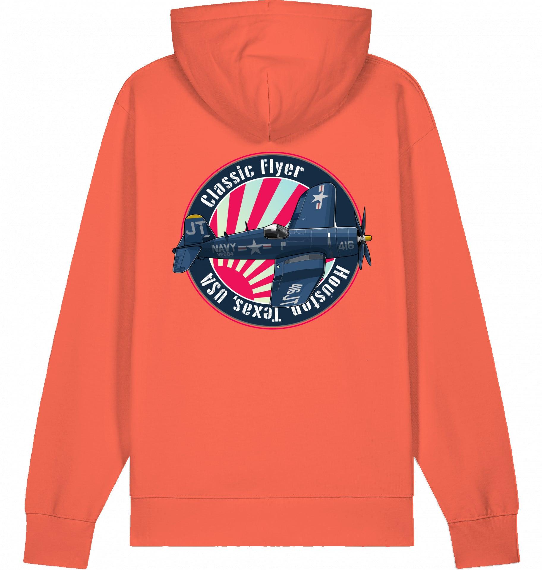 Aviation Flugzeug Hoodie "Classic Flyer Corsair Vought F4U" Fiesta für Piloten, Crews, Kinder & Planespotter made by SUPERSONIC aero 4U