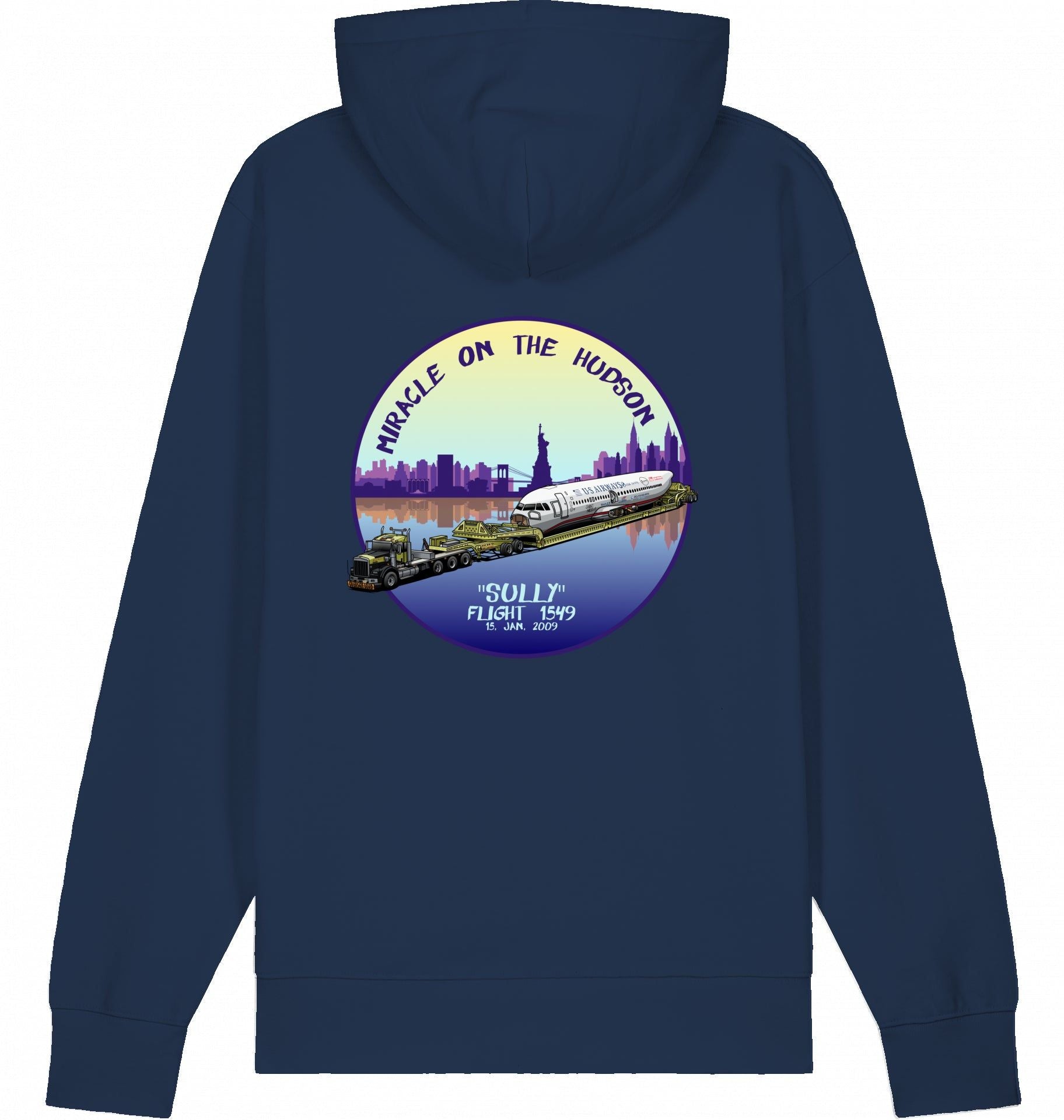 Aviation Flugzeug Hoodie "Sullenberger - Miracle on the Hudson" French Navy für Piloten, Crews, Kinder & Planespotter made by SUPERSONIC aero 4U