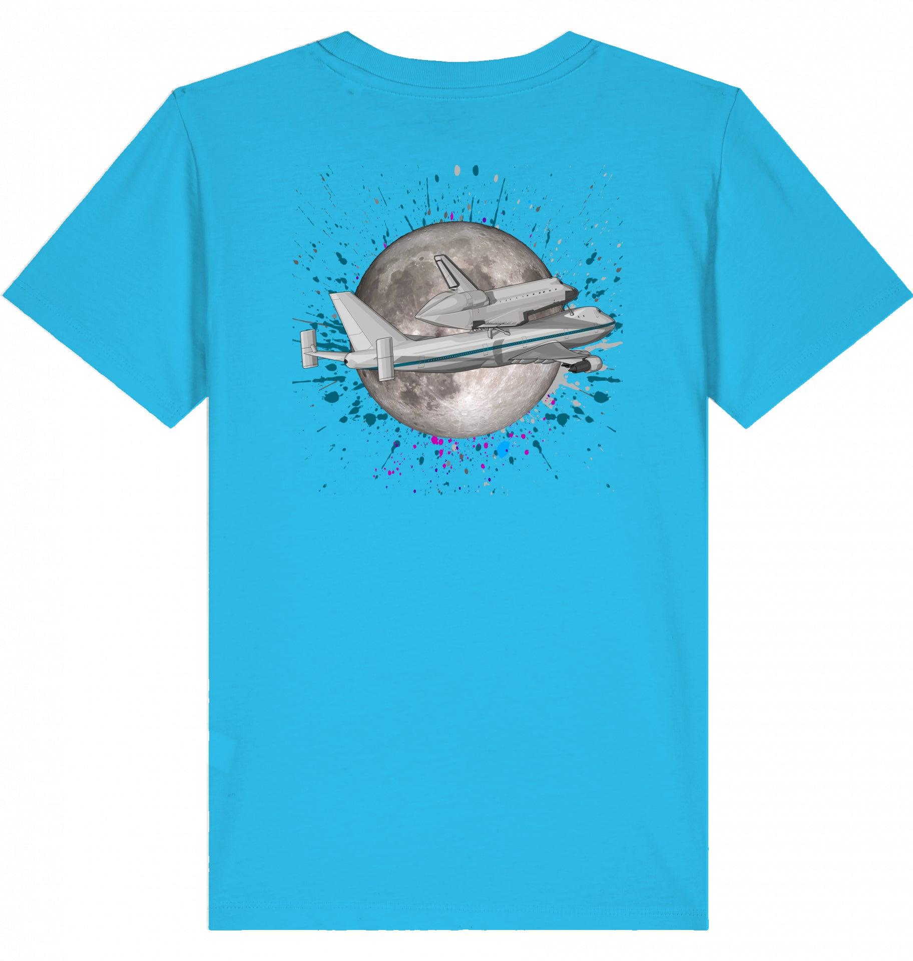 Aviation Kids Aviation T-Shirt Boeing 747 NASA Space Shuttle Transporter 2.0 Aqua Blue für Piloten, Crews, Kinder & Planespotter made by SUPERSONIC aero 4U