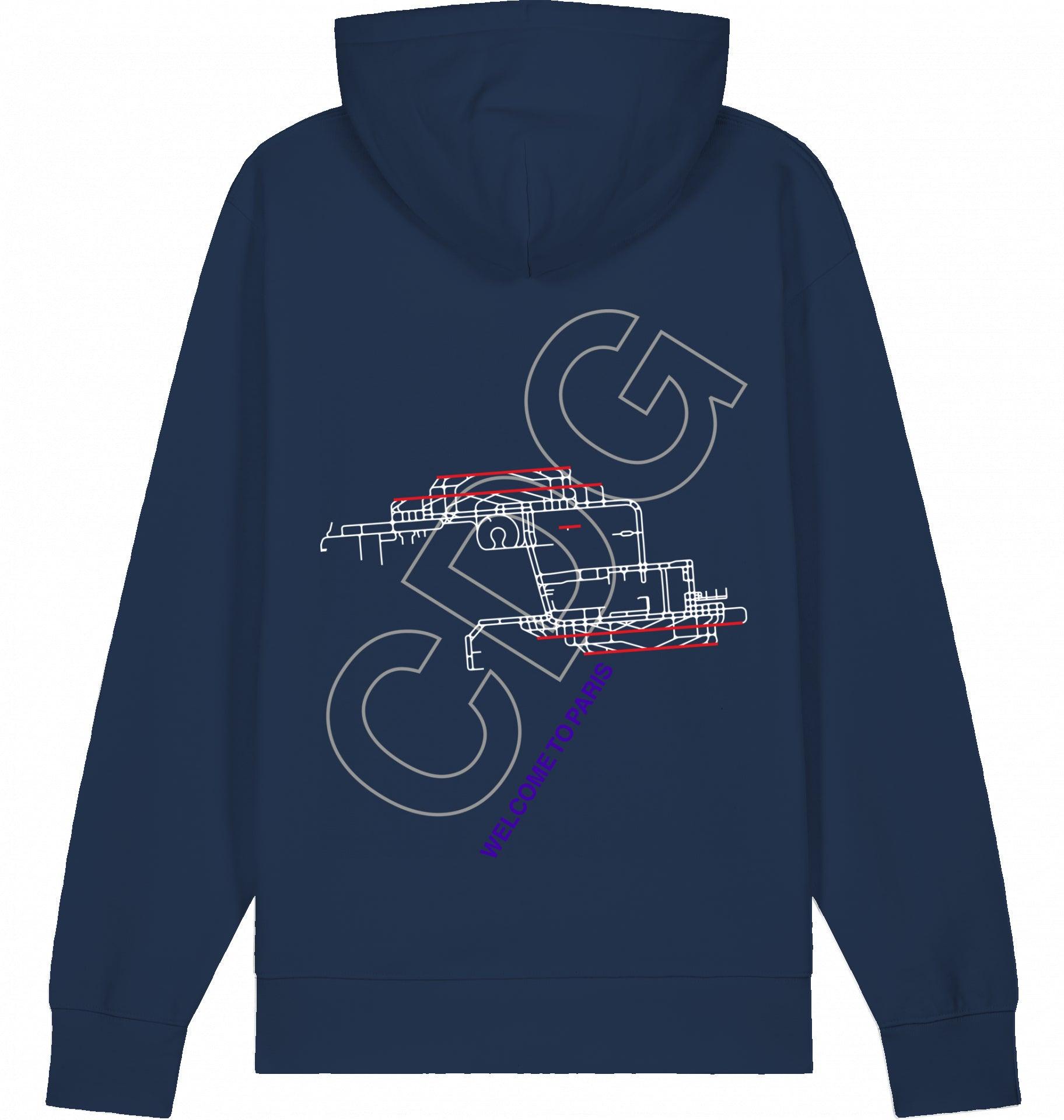 Aviation Paris CDG Airport Hoodie 2.0 French Navy für Piloten, Crews, Kinder & Planespotter made by SUPERSONIC aero 4U