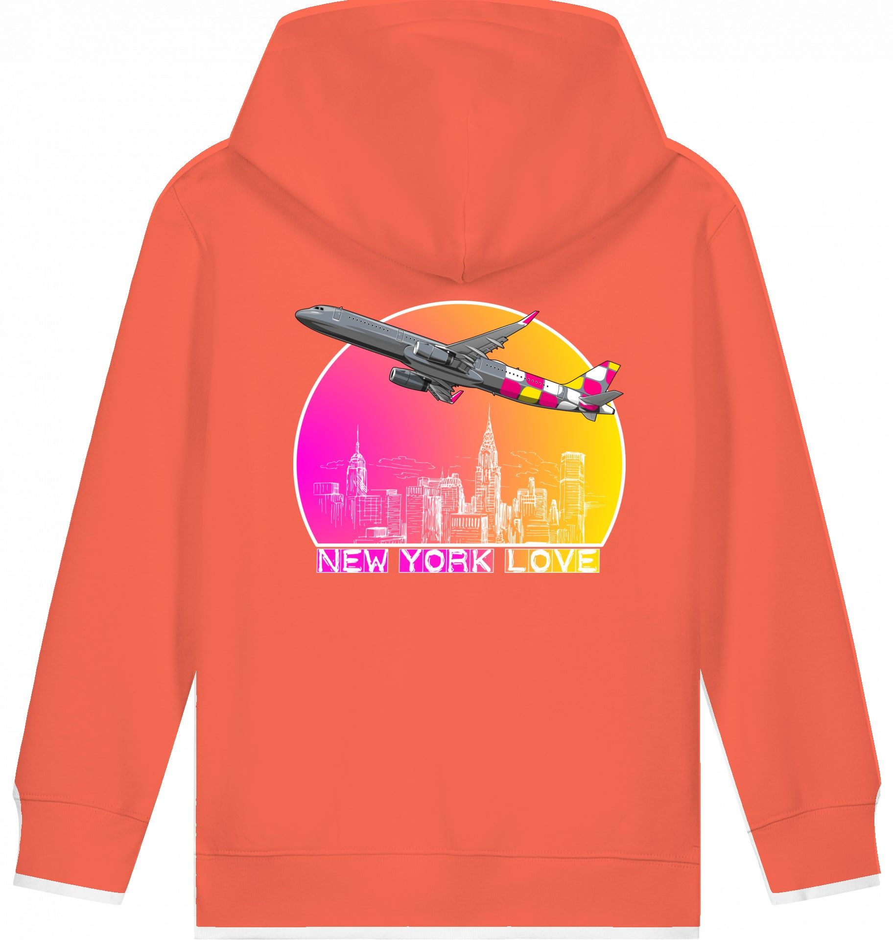 Aviation Kids Flugzeug Hoodie Airbus A321 New York für Piloten, Crews, Kinder & Planespotter made by SUPERSONIC aero 4U
