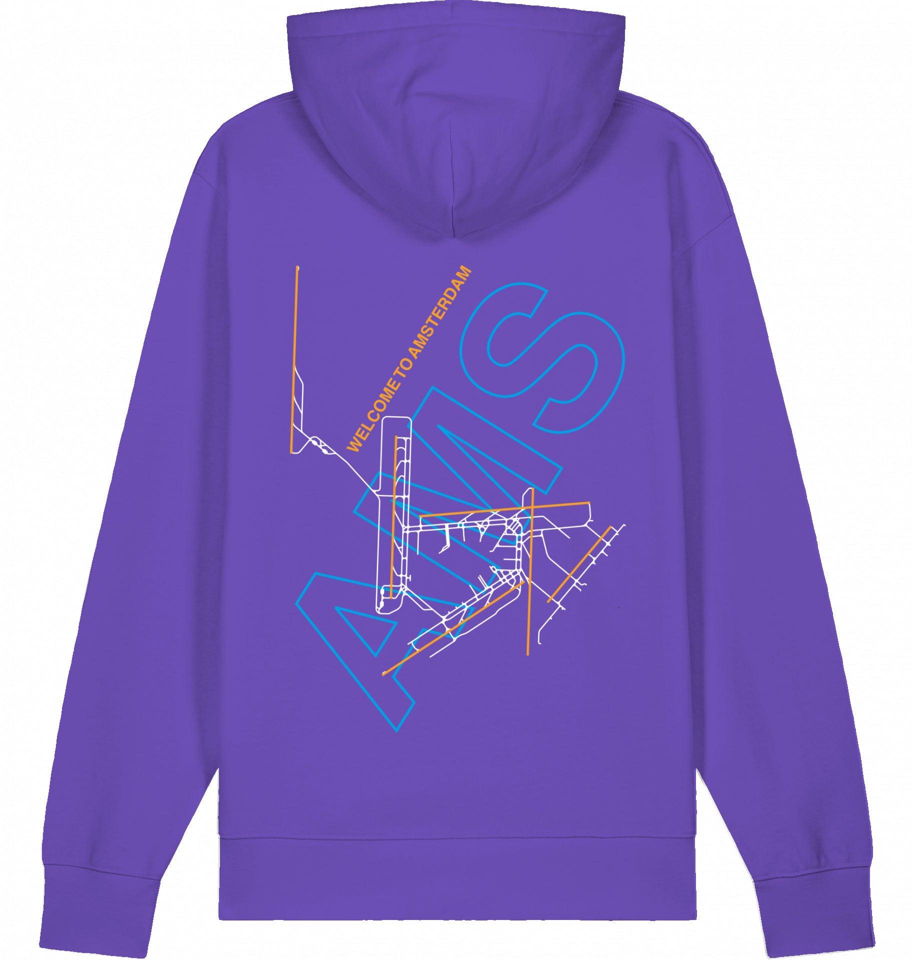 Aviation Amsterdam AMS Airport Hoodie 2.0 Purple Love für Piloten, Crews, Kinder & Planespotter made by SUPERSONIC aero 4U