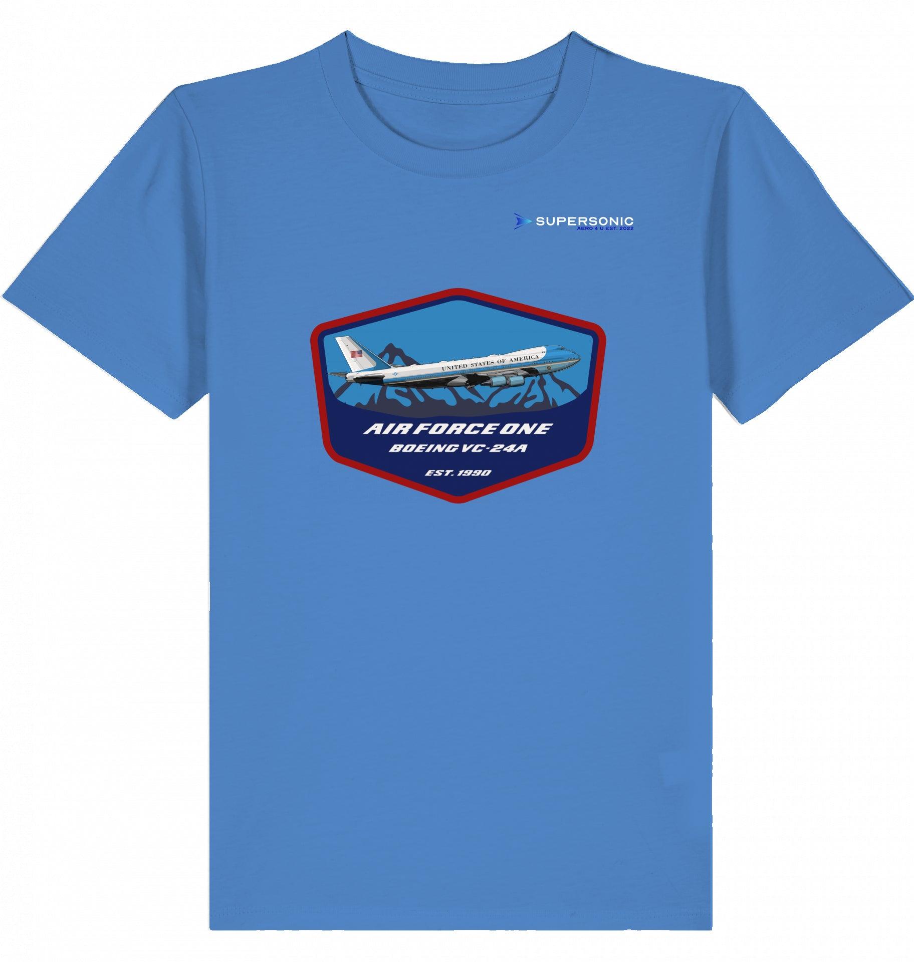 Aviation Kids Aviation T-Shirt Air Force One Boeing VC-24A Jumbo Jet 2.0 Bright Blue für Piloten, Crews, Kinder & Planespotter made by SUPERSONIC aero 4U