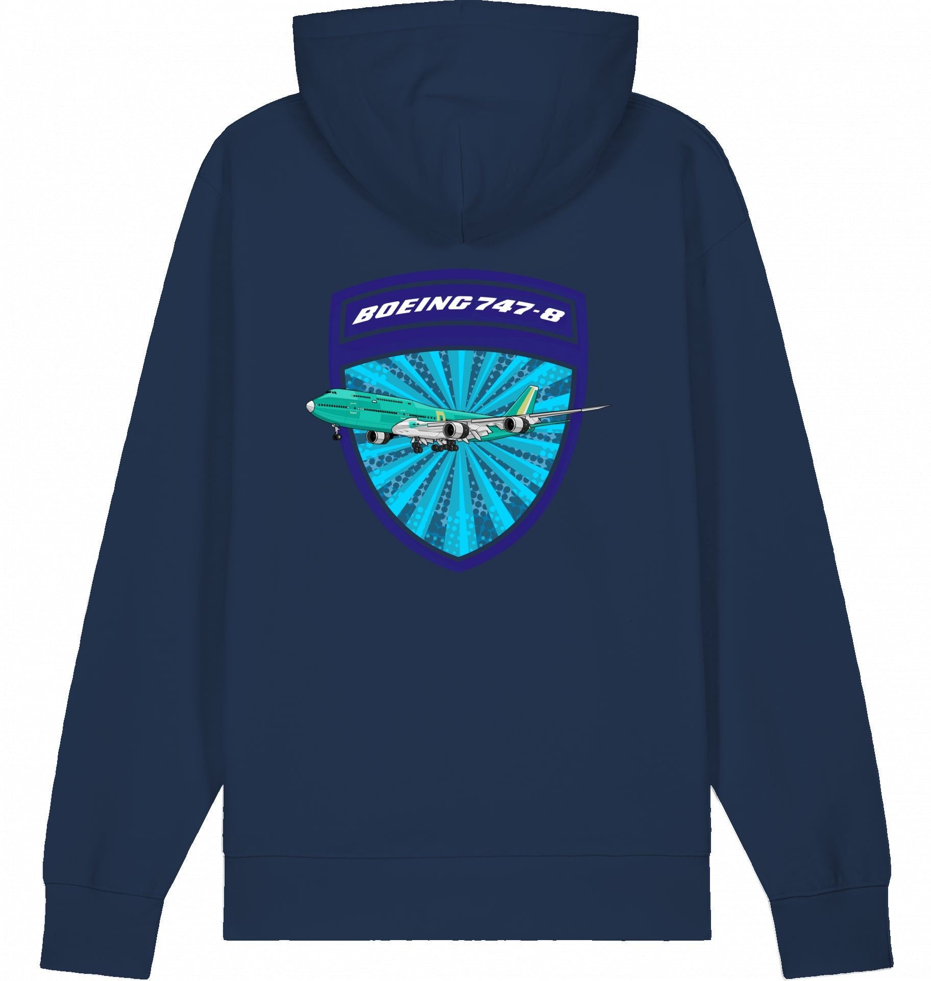 Aviation Flugzeug Hoodie Boeing 747-8 Jumbojet French Navy für Piloten, Crews, Kinder & Planespotter made by SUPERSONIC aero 4U