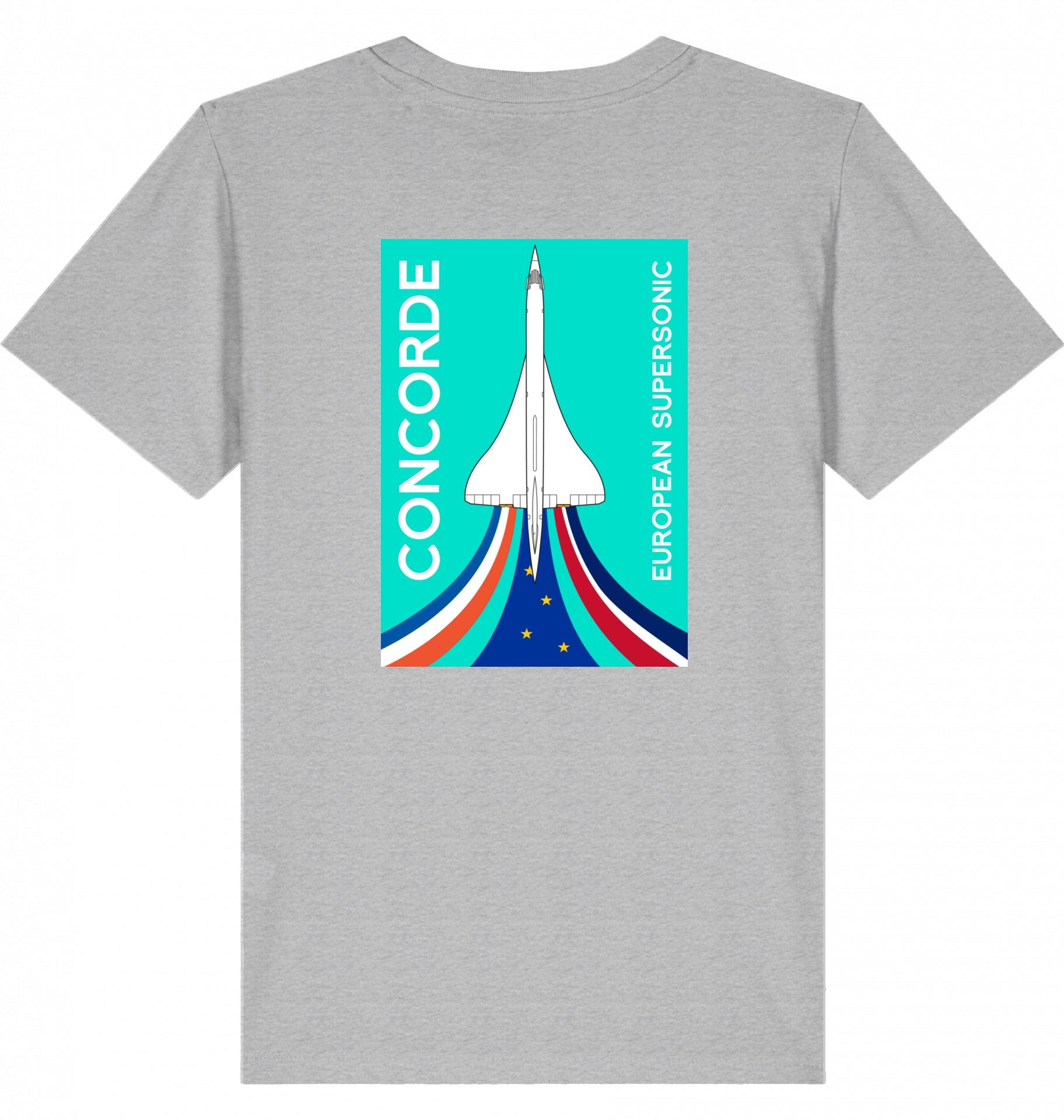 Aviation Kids Aviation T-Shirt "Concorde European Supersonic Aircraft", Concorde Flugzeug Tshirt Kinder, Überschallflugzeug Tshirt, made by SUPERSONIC aero 4U