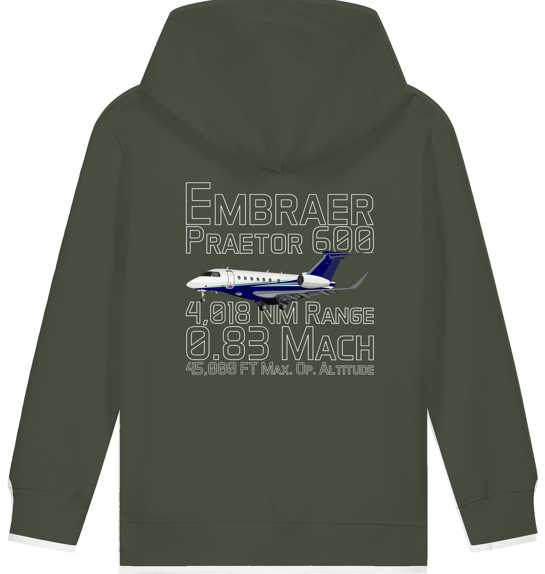Aviation Kids Hoodie Embraer 600 Praetor Datas für Piloten, Crews, Kinder & Planespotter made by SUPERSONIC aero 4U