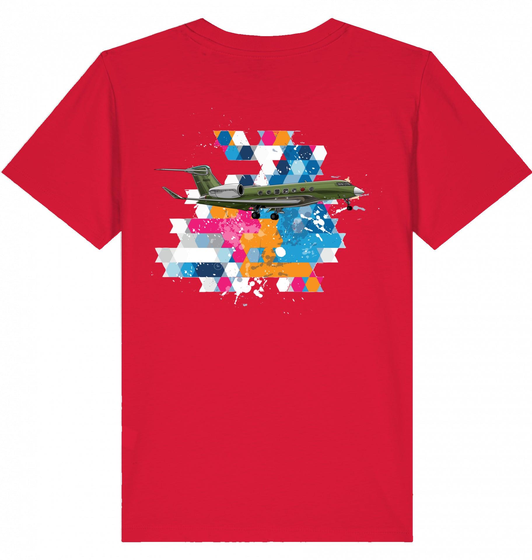 Aviation Kids Aviation T-Shirt Gulfstream G500/600 Business Jet 2.0 Red für Piloten, Crews, Kinder & Planespotter made by SUPERSONIC aero 4U