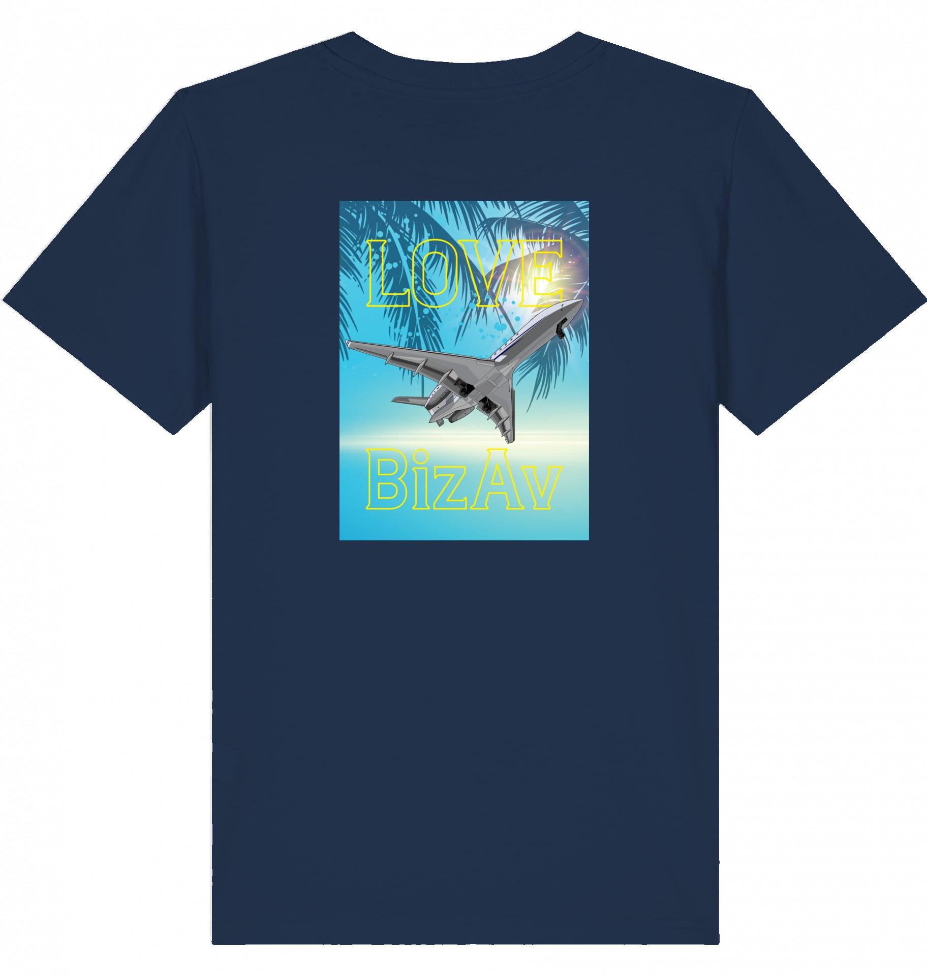 Aviation Kids Aviation T-Shirt "Love BizAv Business Aviation" 2.0 French Navy für Piloten, Crews, Kinder & Planespotter made by SUPERSONIC aero 4U