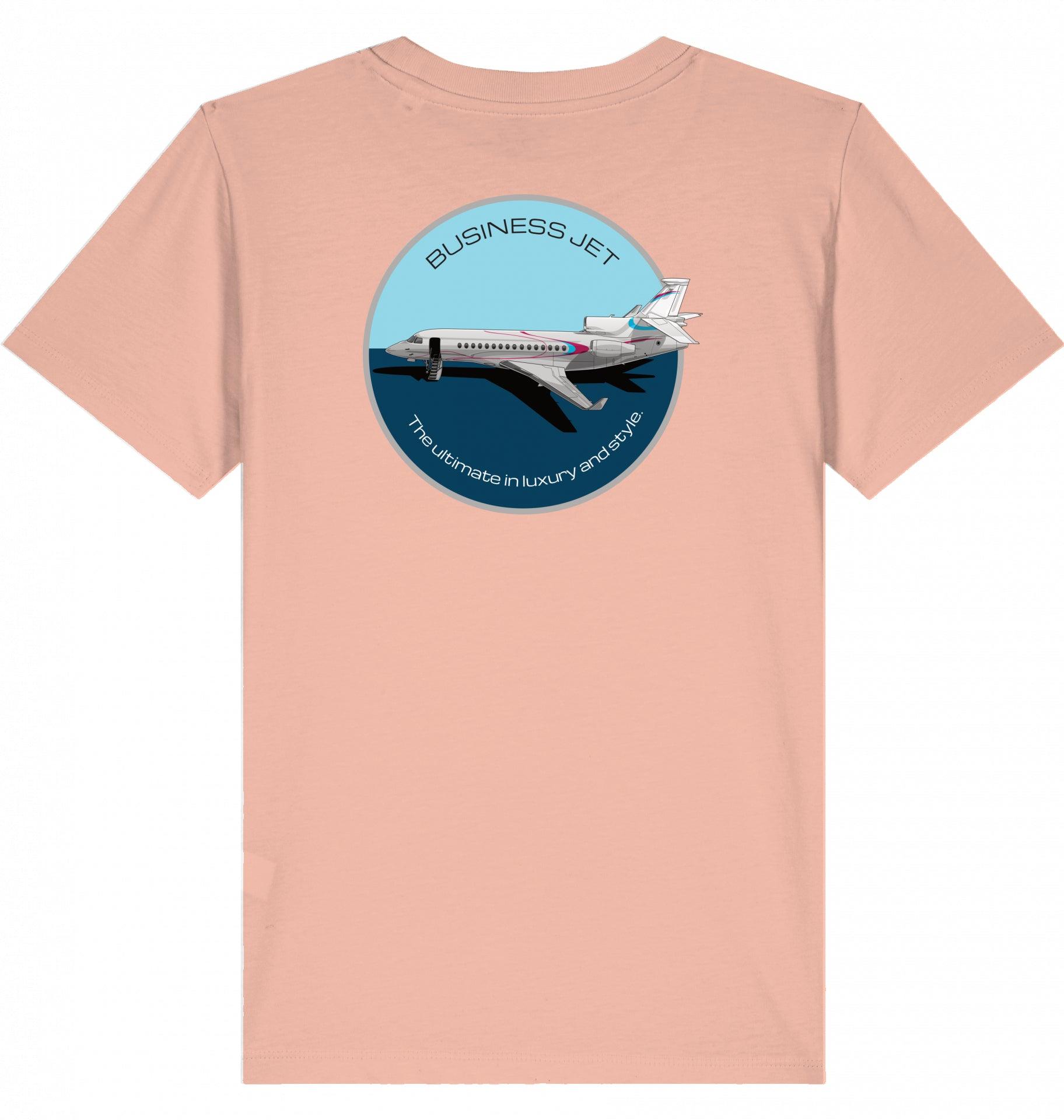 Aviation Kids Aviation T-Shirt "Dassault Falcon 7X Business Jet" 2.0 Fraiche Peche für Piloten, Crews, Kinder & Planespotter made by SUPERSONIC aero 4U
