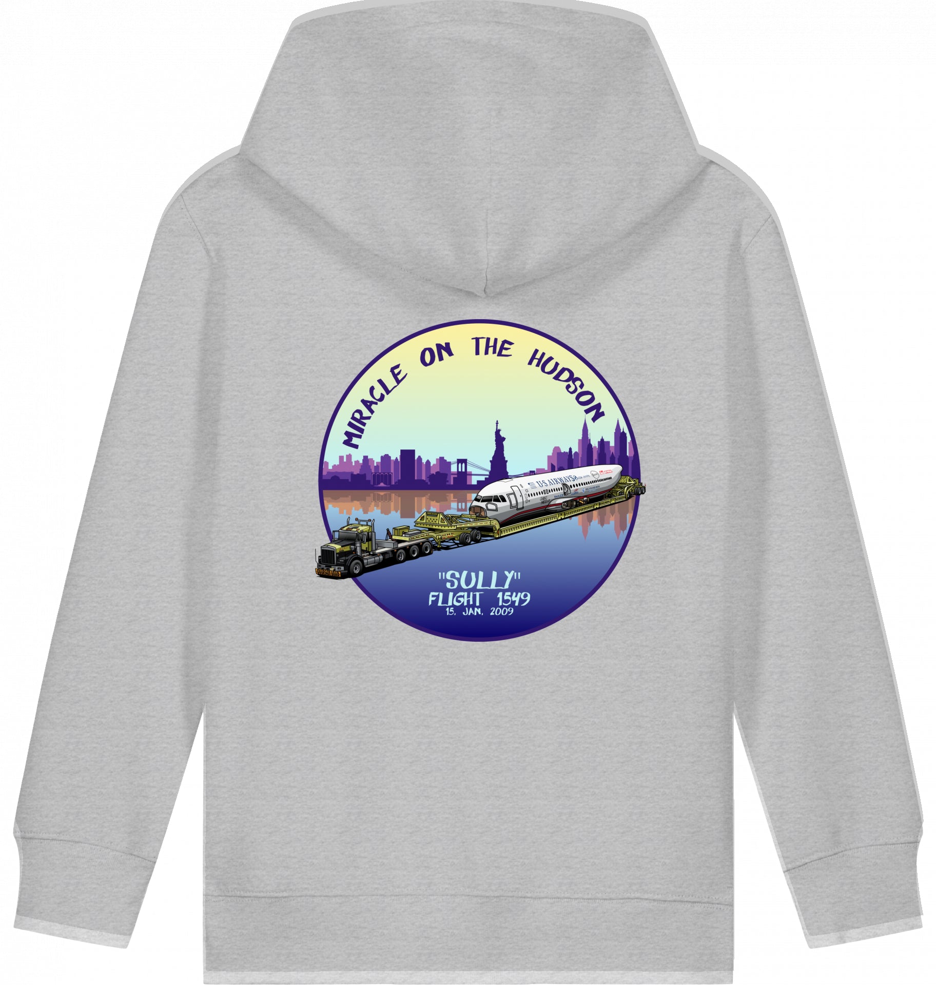 Aviation Kids Flugzeug Hoodie "Sullenberger - Miracle on the Hudson" für Piloten, Crews, Kinder & Planespotter made by SUPERSONIC aero 4U