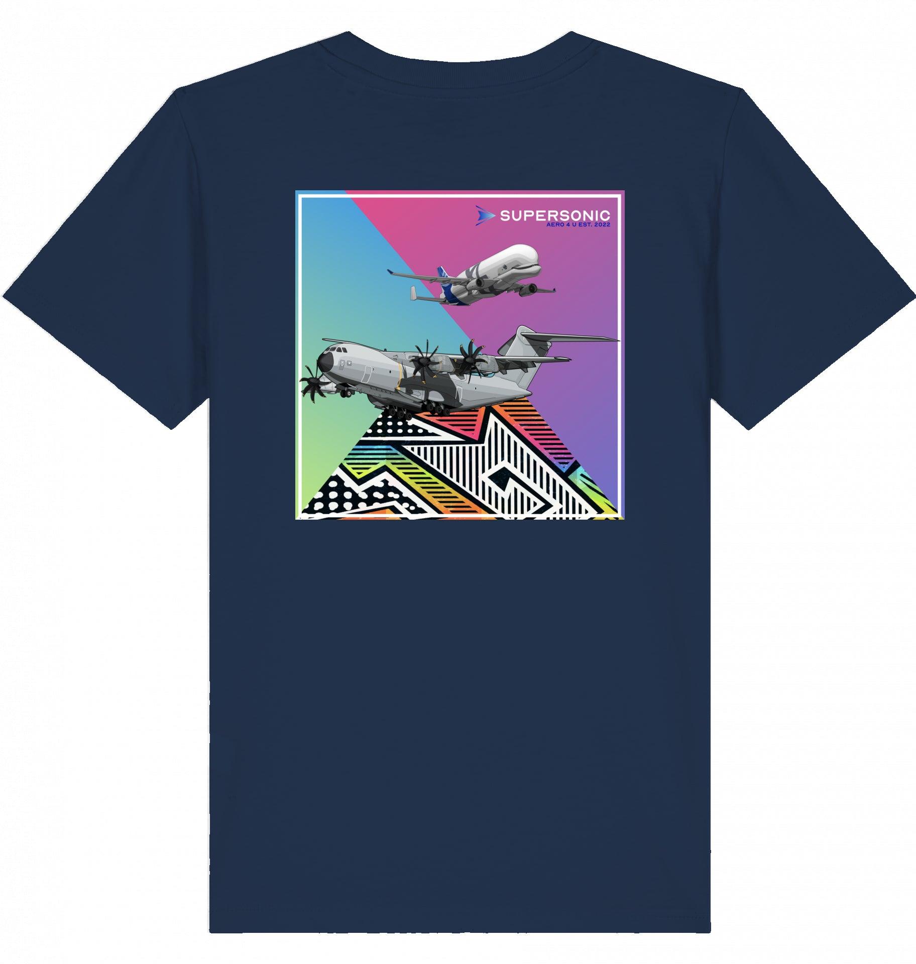 Aviation Kids Aviation T-Shirt Airbus A400M und Beluga Flugzeuge 2.0 French Navy für Piloten, Crews, Kinder & Planespotter made by SUPERSONIC aero 4U