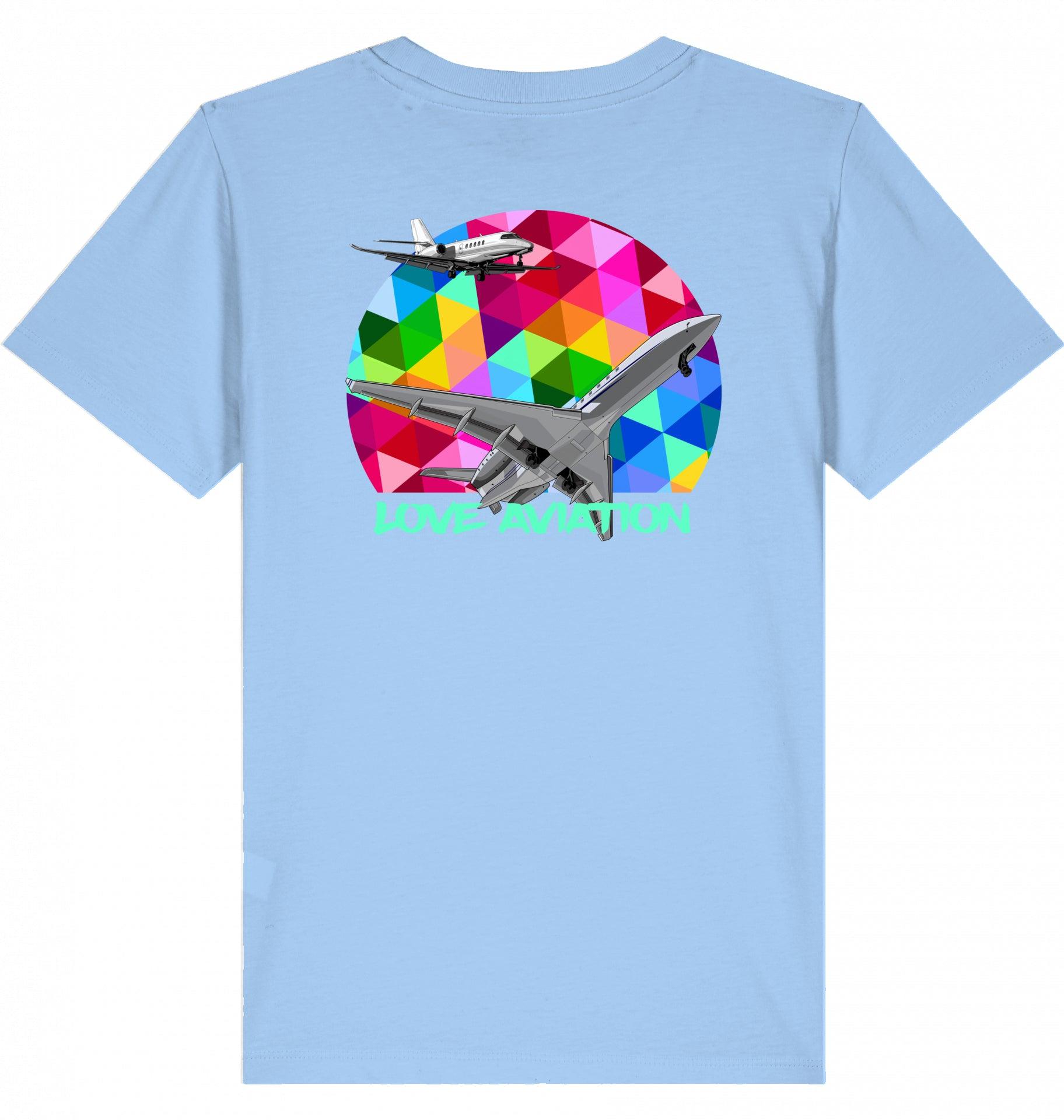 Aviation Kids Aviation T-Shirt "Love Aviation" Flugzeuge 2.0 Blue Soul für Piloten, Crews, Kinder & Planespotter made by SUPERSONIC aero 4U