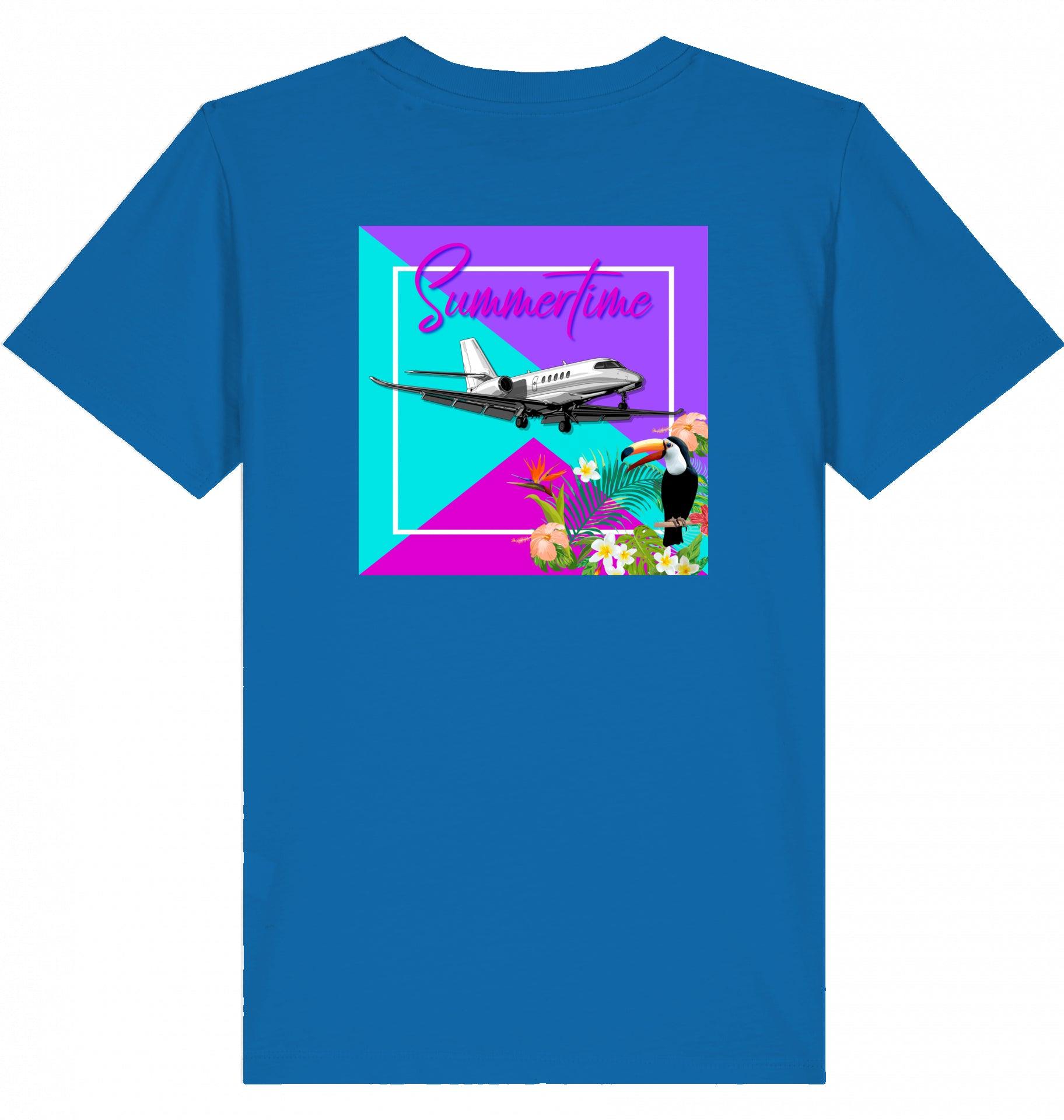 Aviation Kids Aviation T-Shirt "Summertime in Aviation" Cessna Citation Latitude Business Jet 2.0 Royal Blue für Piloten, Crews, Kinder & Planespotter made by SUPERSONIC aero 4U
