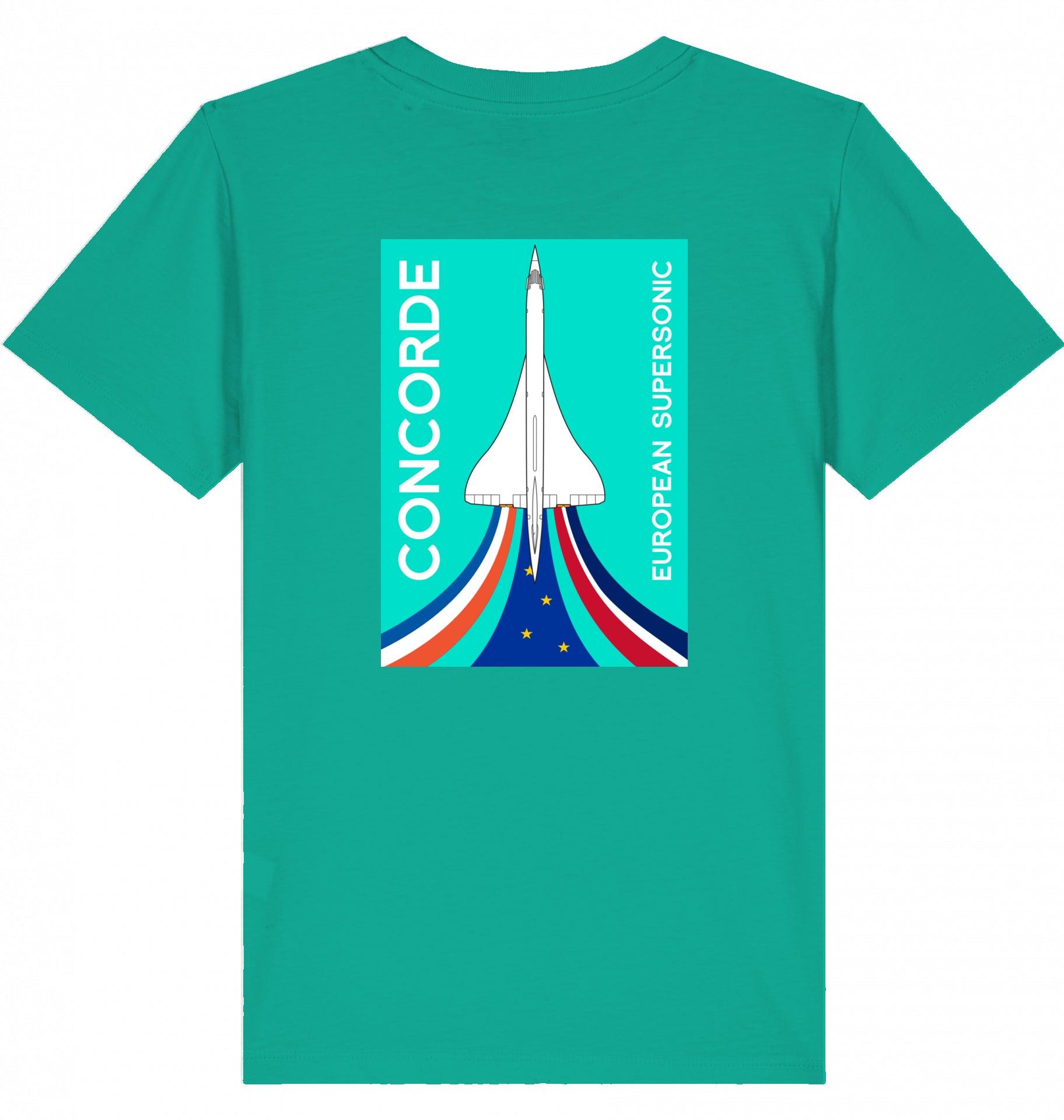 Aviation Kids Aviation T-Shirt "Concorde European Supersonic Aircraft", Concorde Flugzeug Tshirt Kinder, Überschallflugzeug Tshirt, made by SUPERSONIC aero 4U
