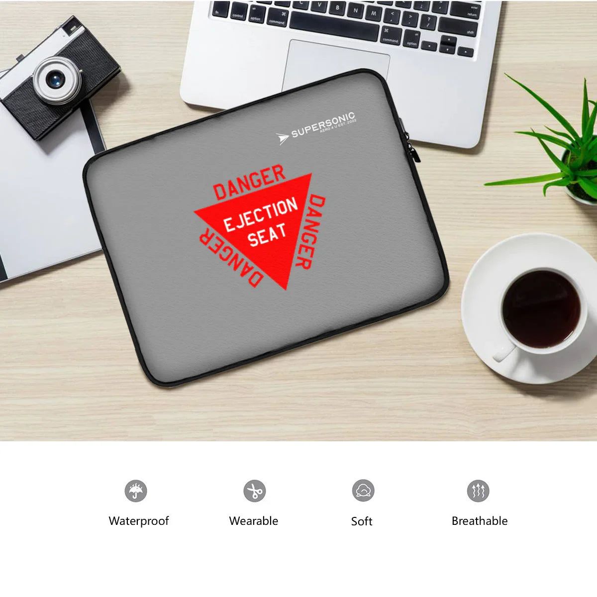 Aviation Fighter Pilot Style | Ejection Seat Warning Laptop & EFB Tasche für Piloten, Crews, Kinder & Planespotter made by SUPERSONIC aero 4U