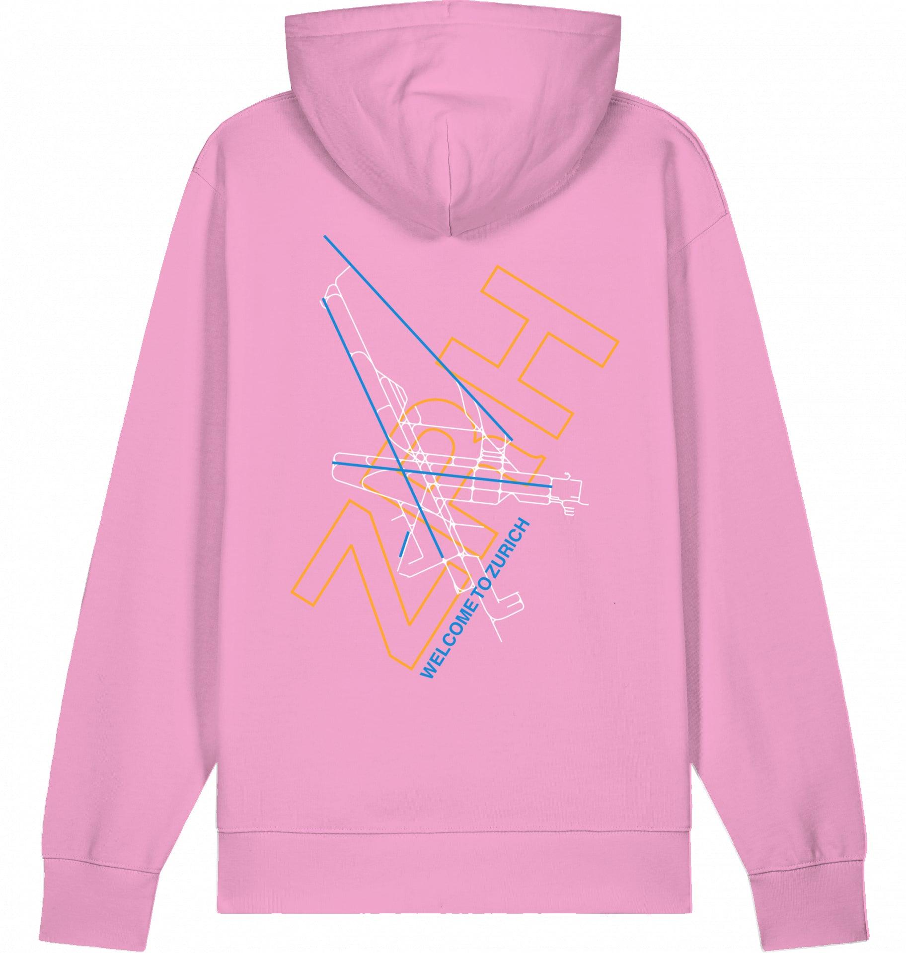 Aviation Zurich ZRH Airport Hoodie 2.0 Bubble Pink für Piloten, Crews, Kinder & Planespotter made by SUPERSONIC aero 4U