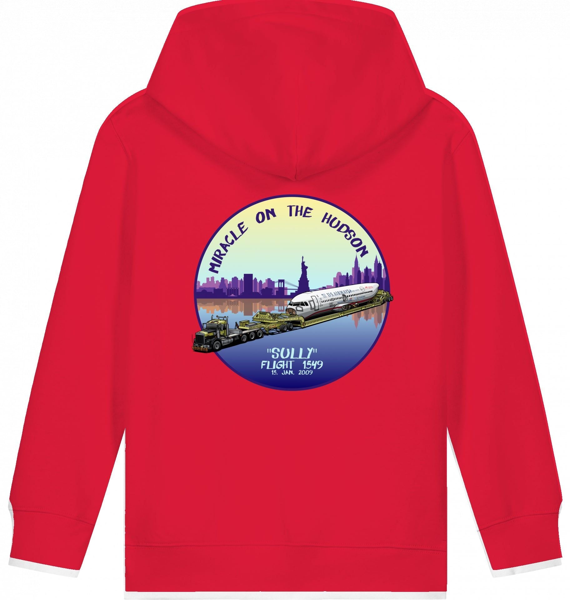 Aviation Kids Flugzeug Hoodie "Sullenberger - Miracle on the Hudson" für Piloten, Crews, Kinder & Planespotter made by SUPERSONIC aero 4U