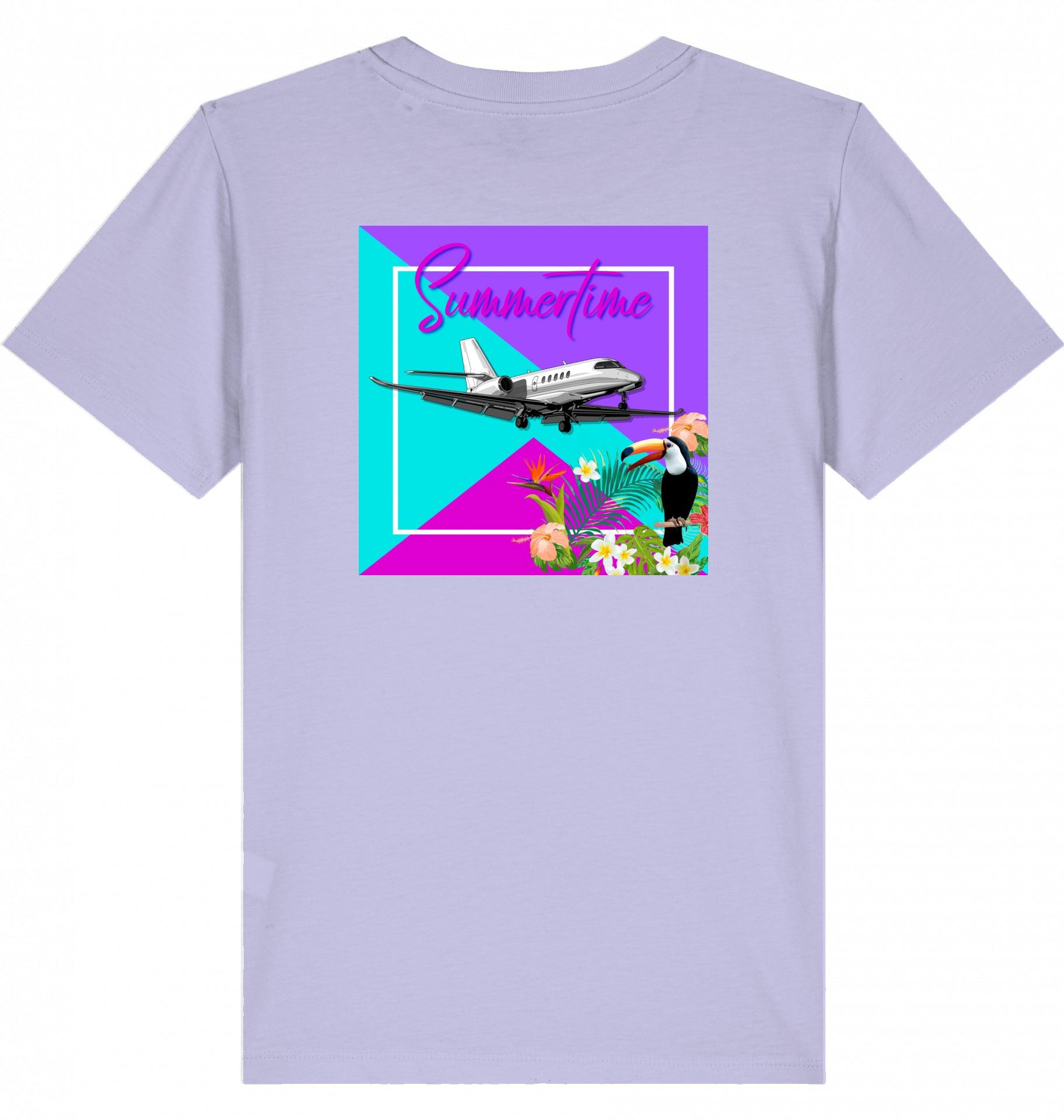 Aviation Kids Aviation T-Shirt "Summertime in Aviation" Cessna Citation Latitude Business Jet 2.0 Lavender für Piloten, Crews, Kinder & Planespotter made by SUPERSONIC aero 4U