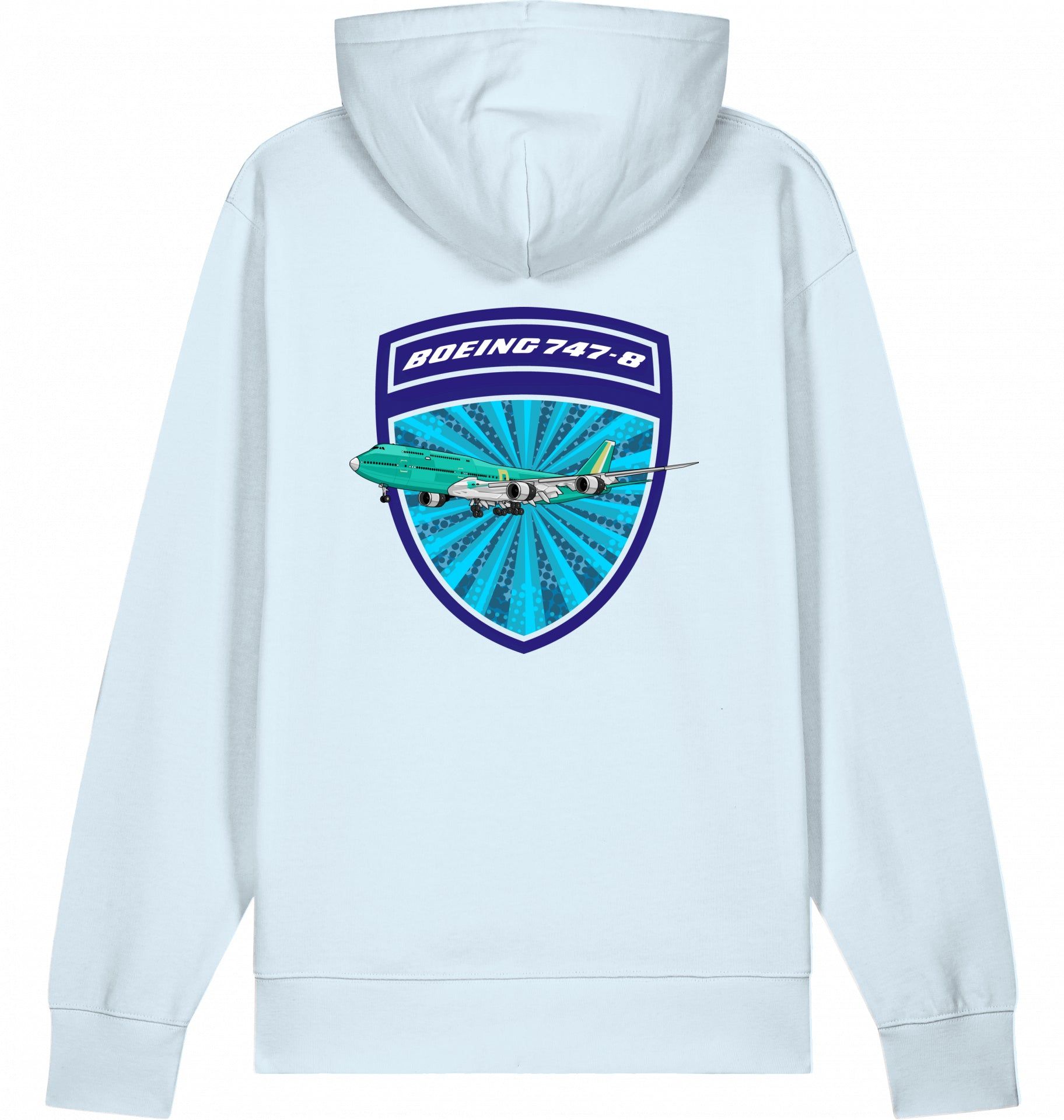 Aviation Flugzeug Hoodie Boeing 747-8 Jumbojet Blue Ice für Piloten, Crews, Kinder & Planespotter made by SUPERSONIC aero 4U