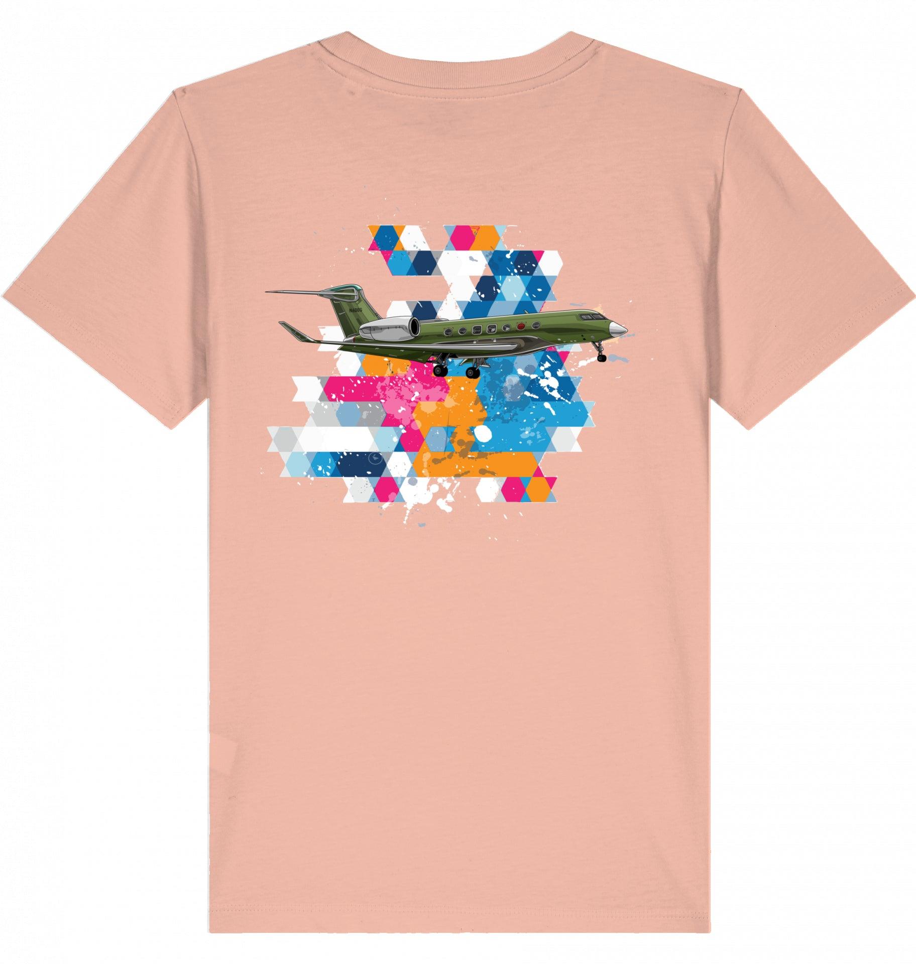 Aviation Kids Aviation T-Shirt Gulfstream G500/600 Business Jet 2.0 Fraiche Peche für Piloten, Crews, Kinder & Planespotter made by SUPERSONIC aero 4U